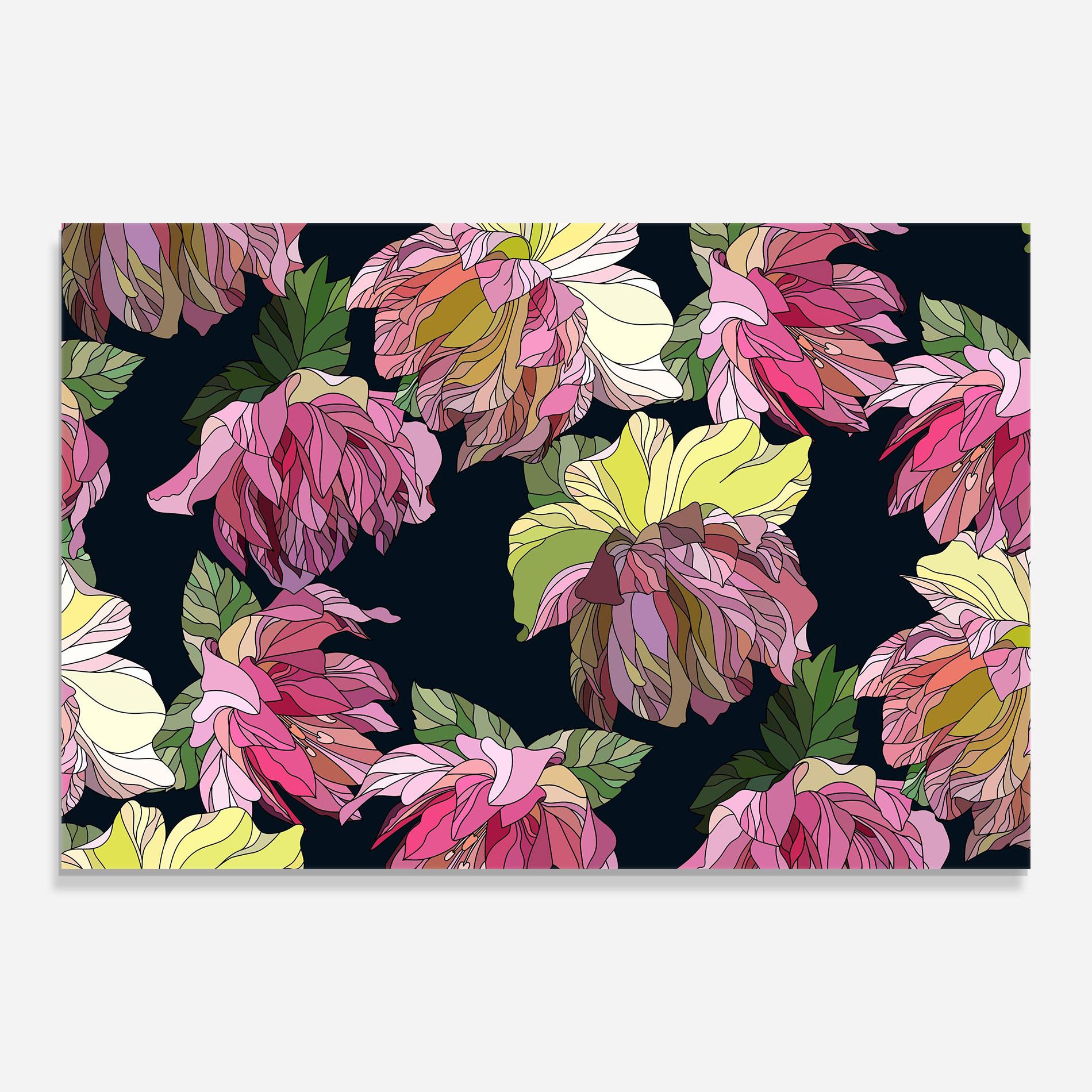 Üvegkép Pretty Peony Art mockup 0