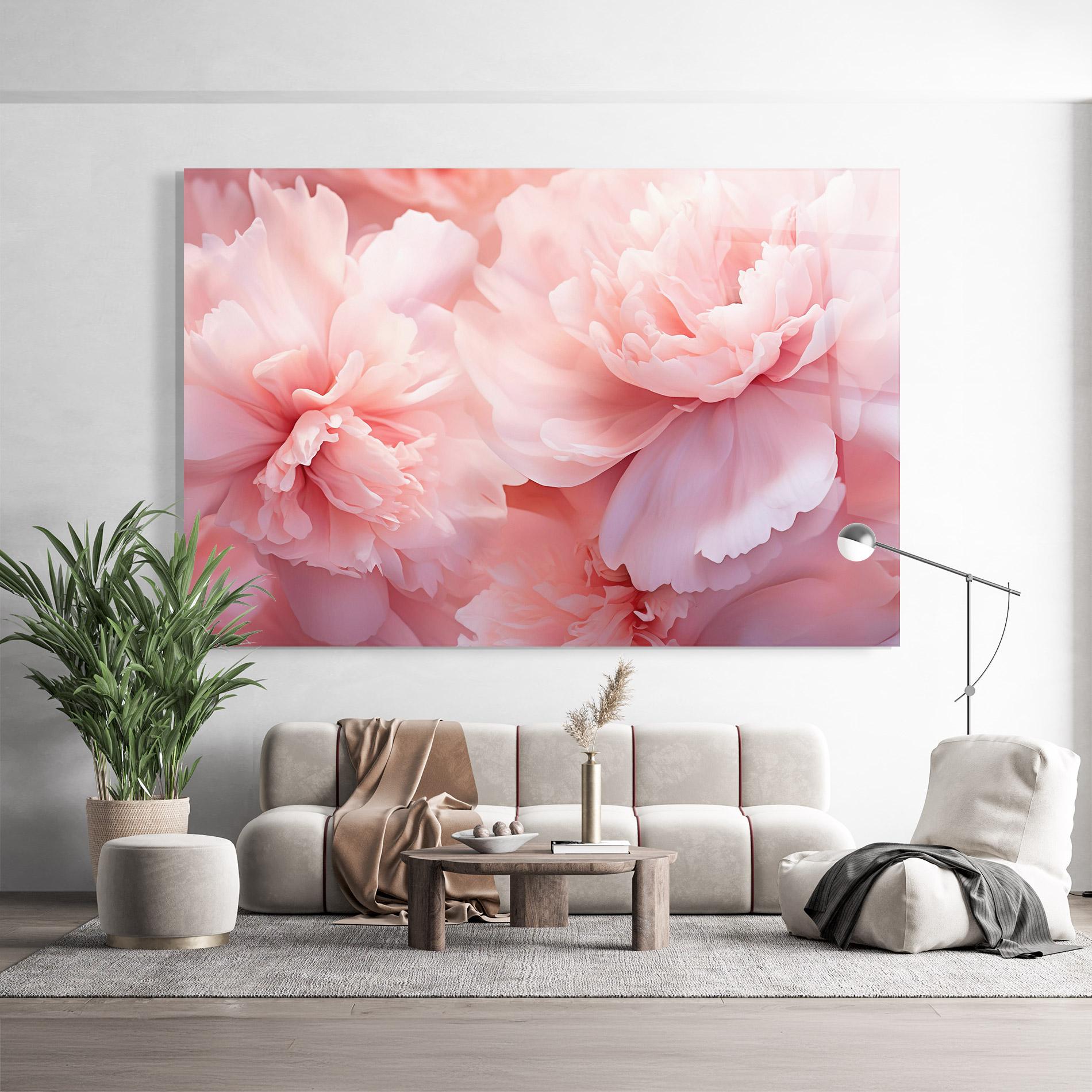 Üvegkép Close Up Dreamy Peony mockup 9