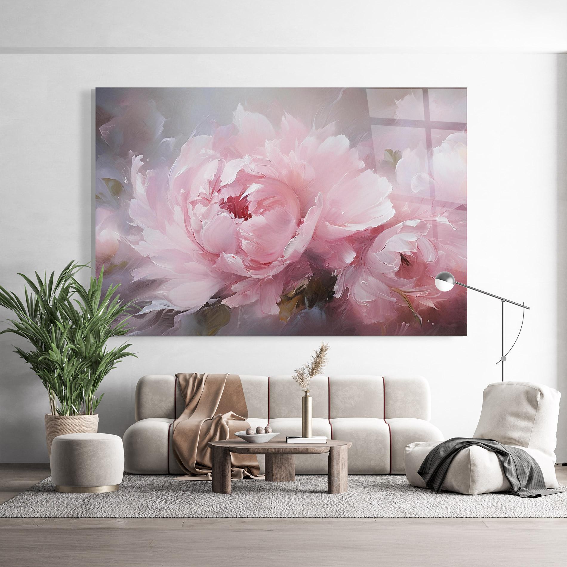 Üvegkép Dreamy Painting Peony mockup 9