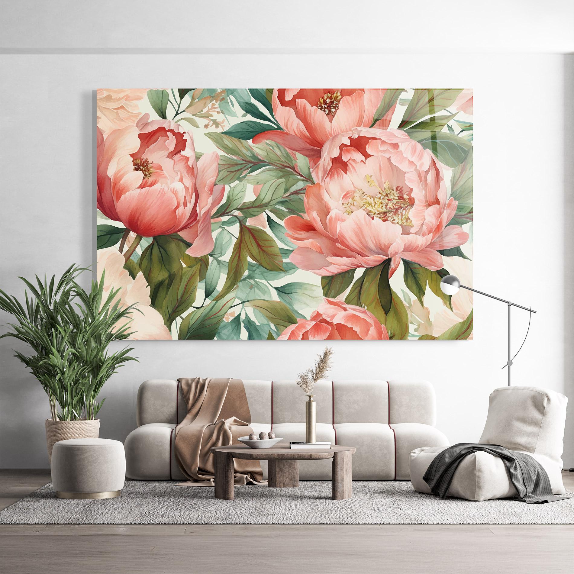 Üvegkép Light Red Peony mockup 9