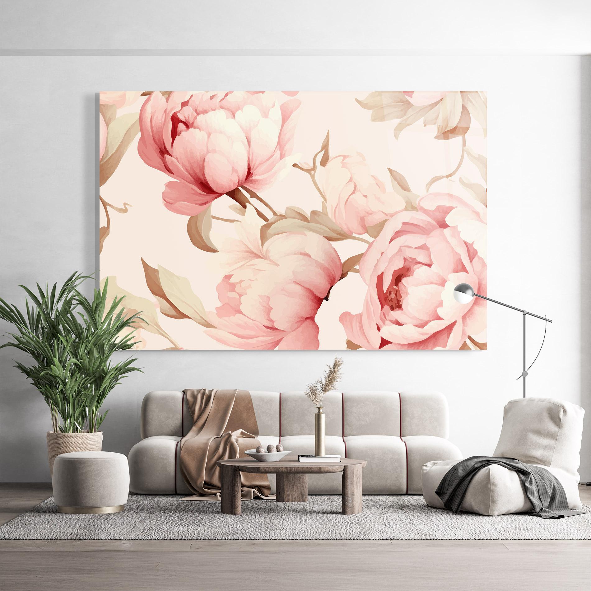 Üvegkép Pastel Peony mockup 9