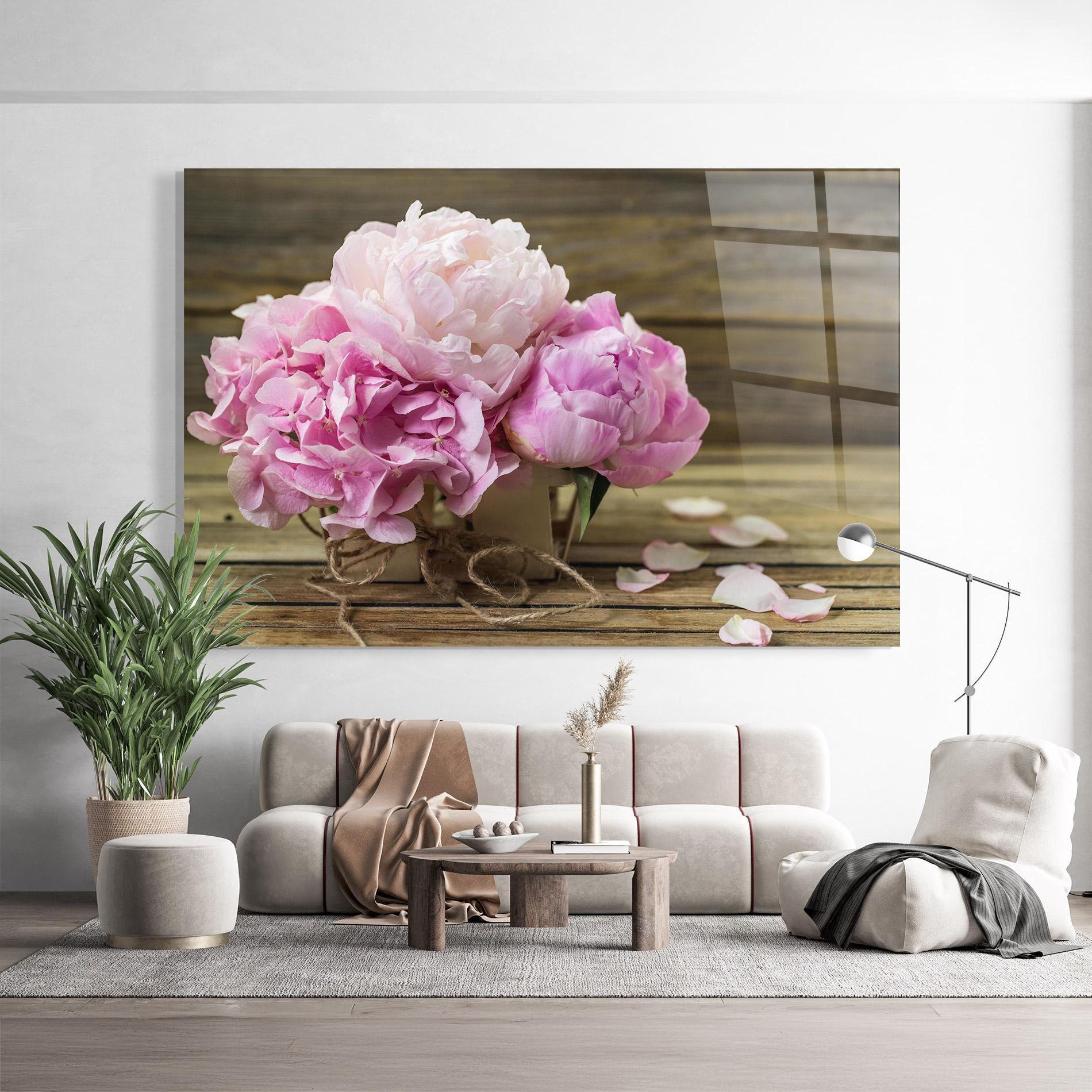 Üvegkép Peony On Table mockup 9