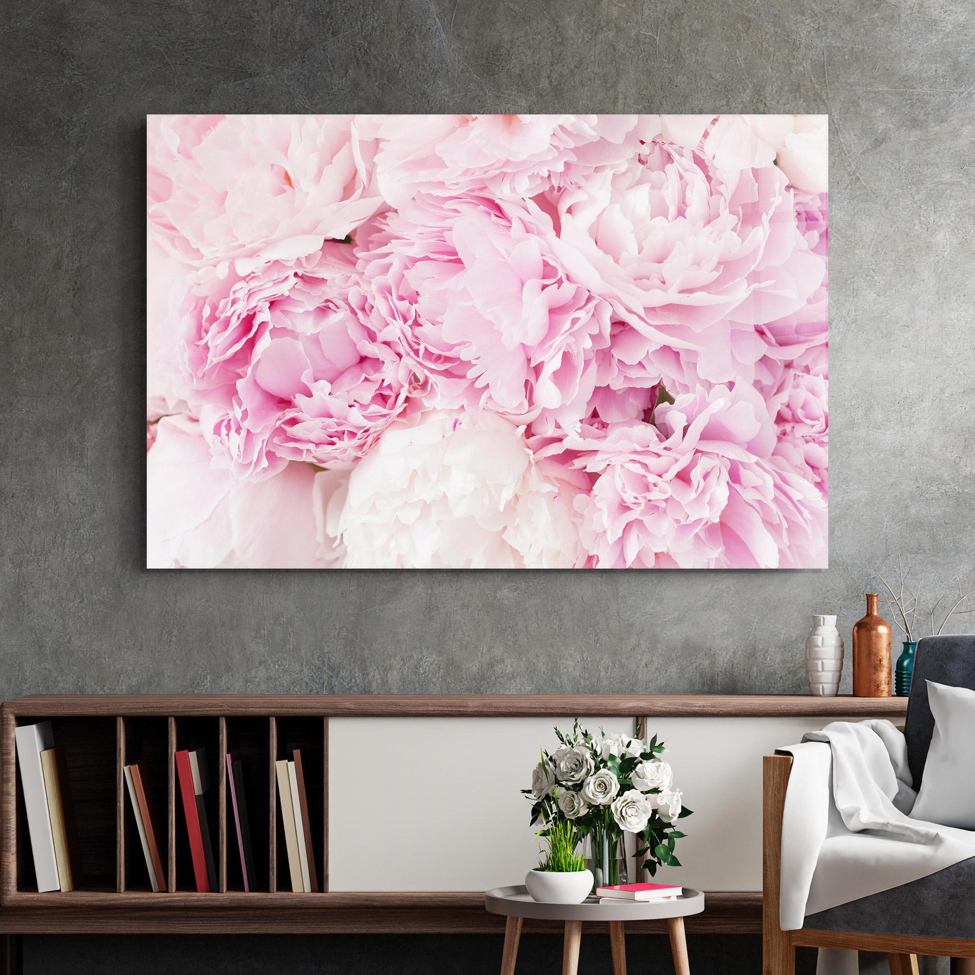 Üvegkép Dreamy Pink Pastel Peony mockup 2