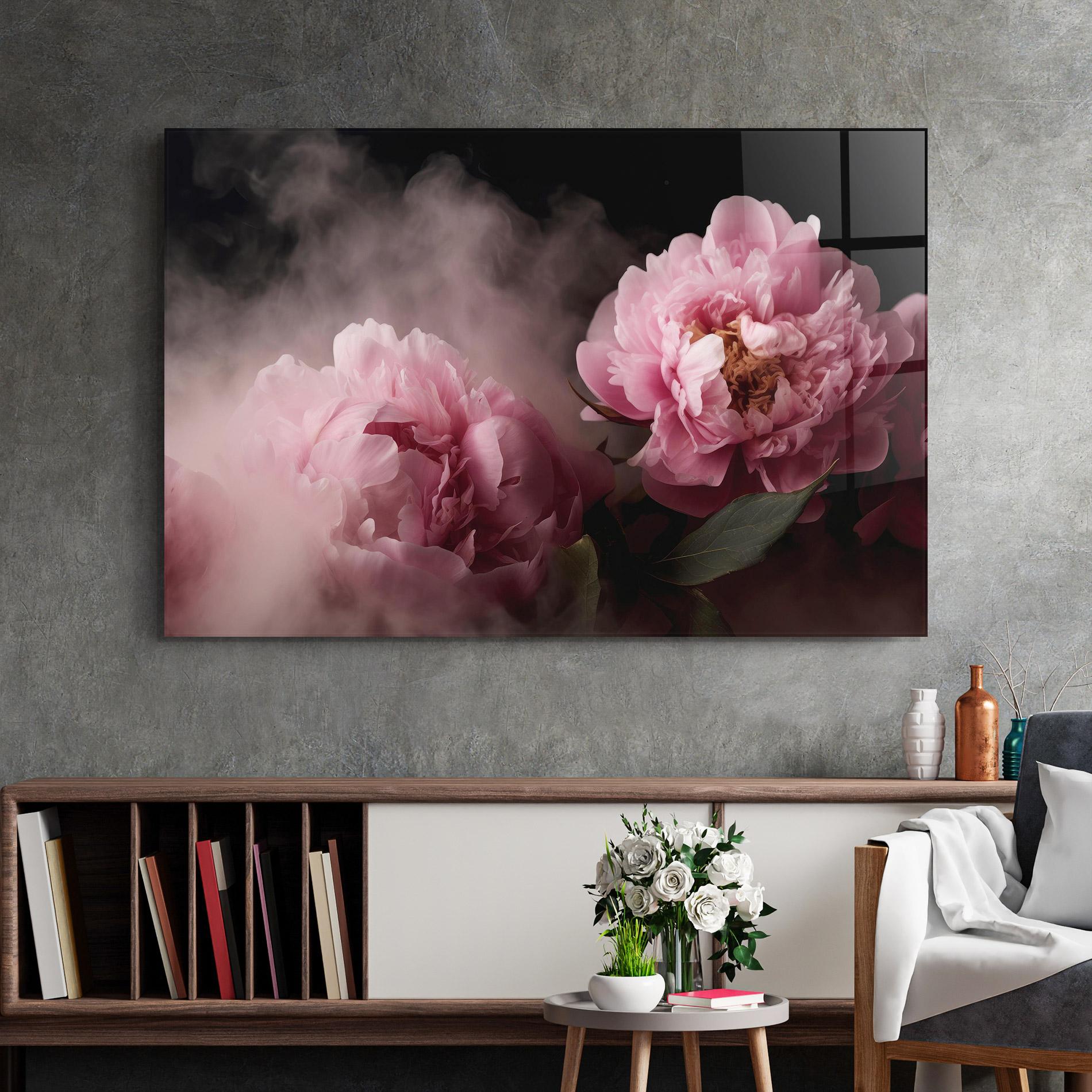 Üvegkép Peony In Smoke mockup 2