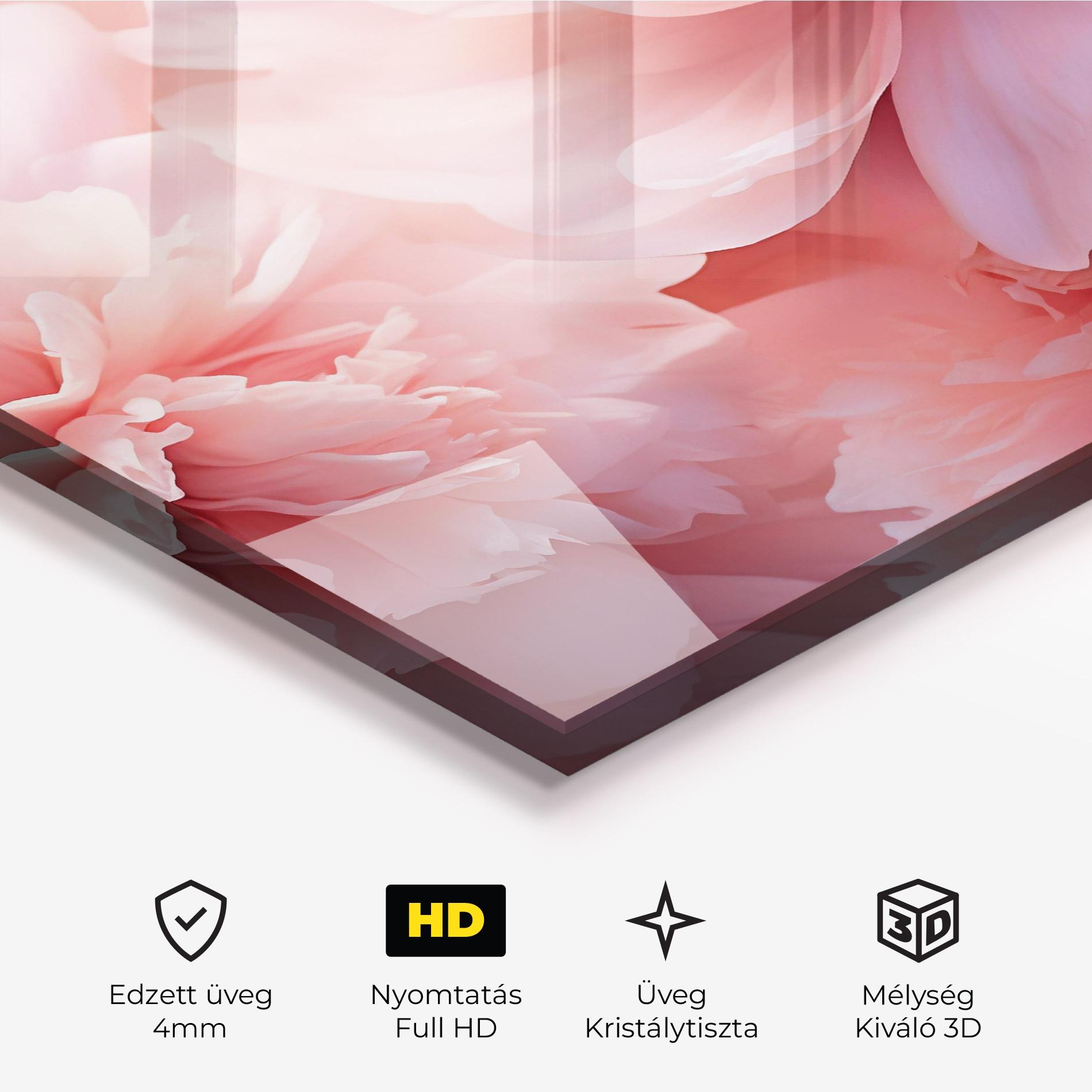 Üvegkép Close Up Dreamy Peony mockup 3