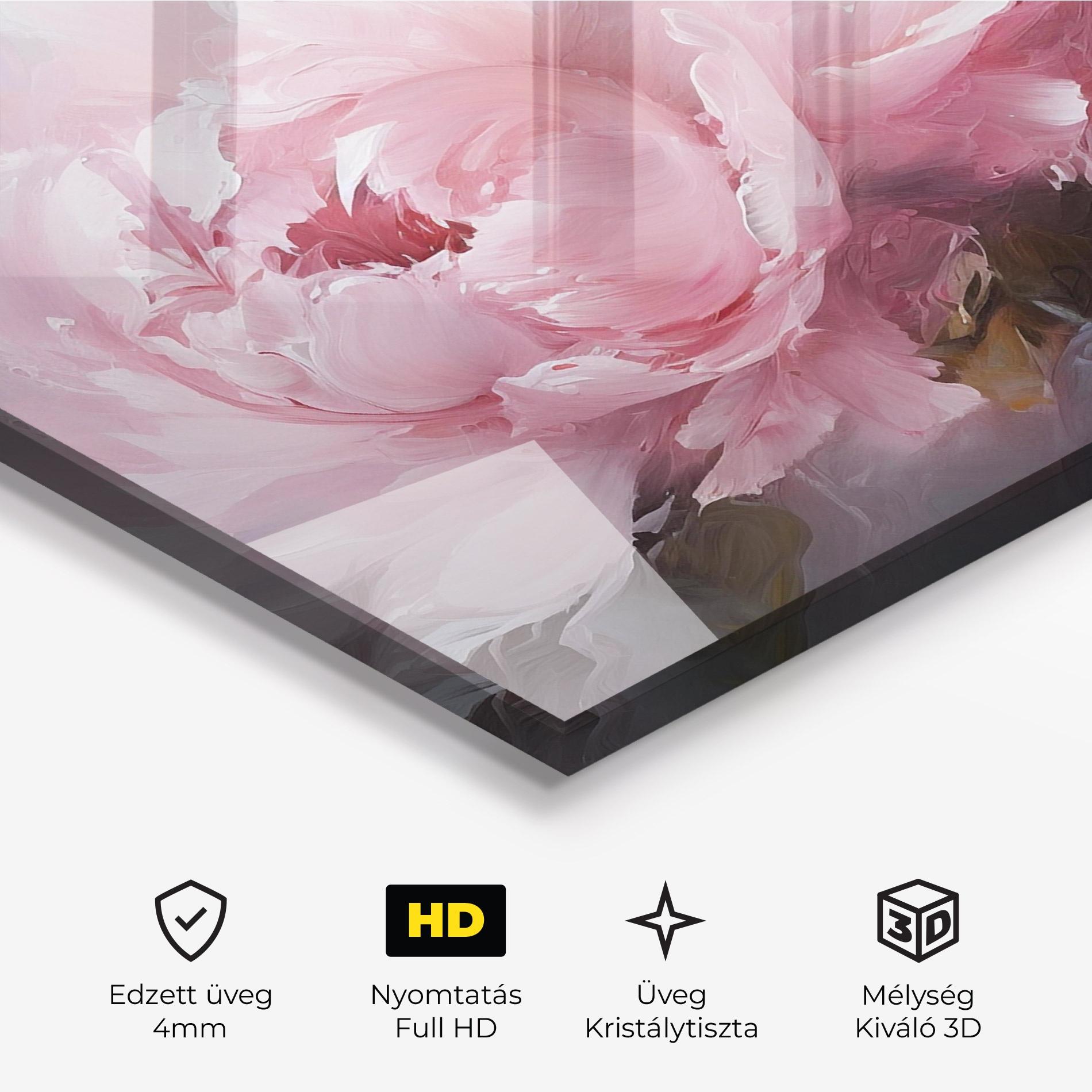 Üvegkép Dreamy Painting Peony mockup 3