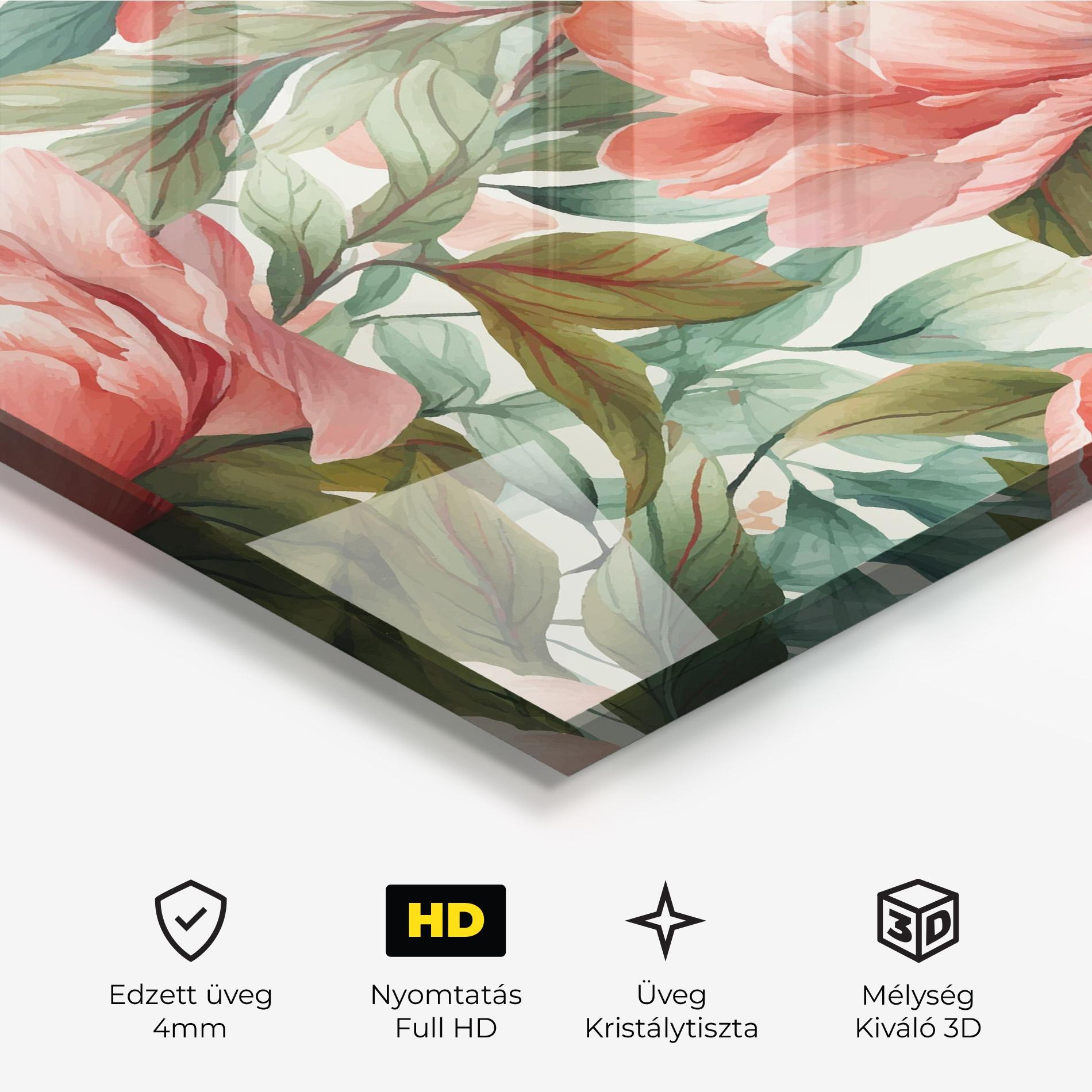 Üvegkép Light Red Peony mockup 3