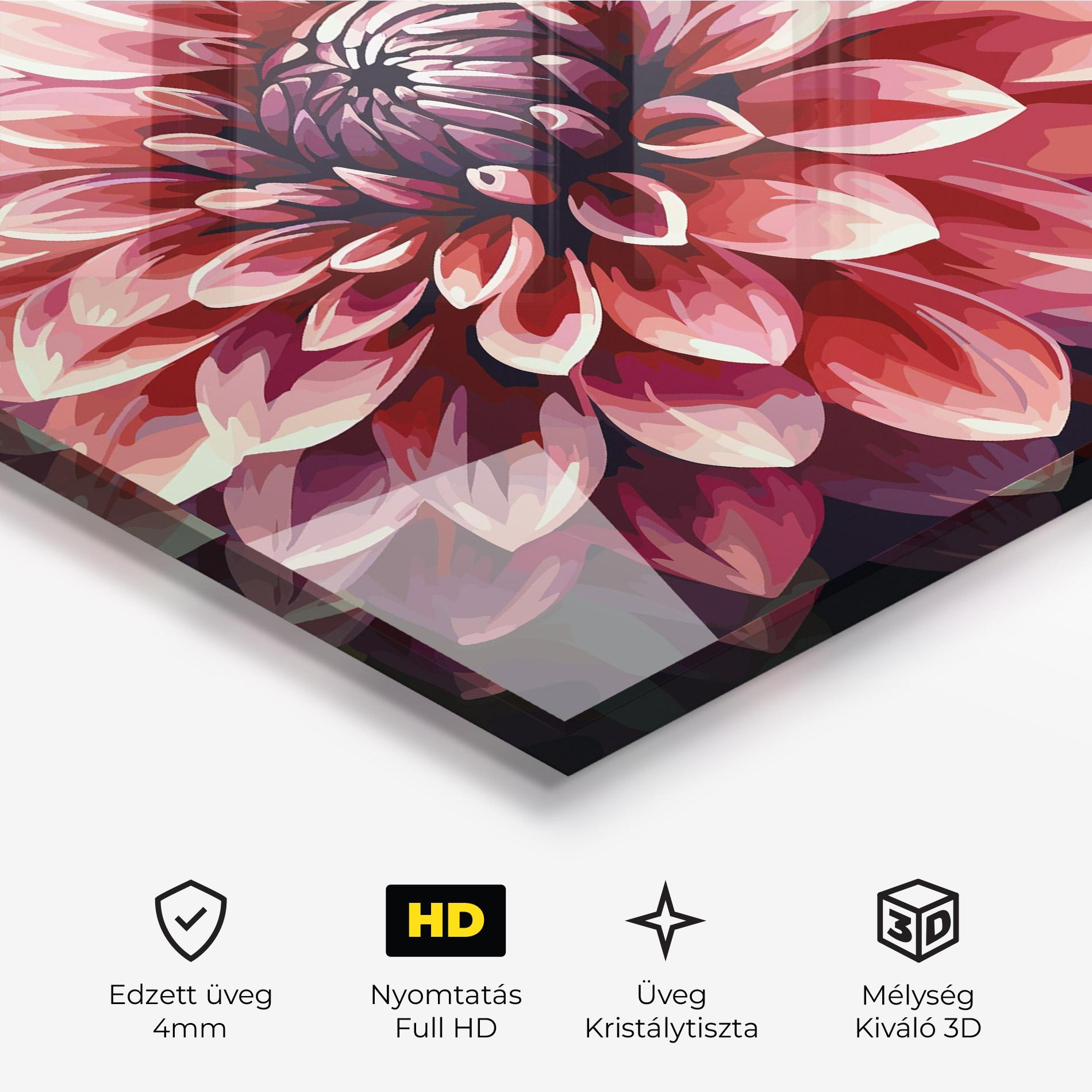 Üvegkép Open Pink Flower mockup 3