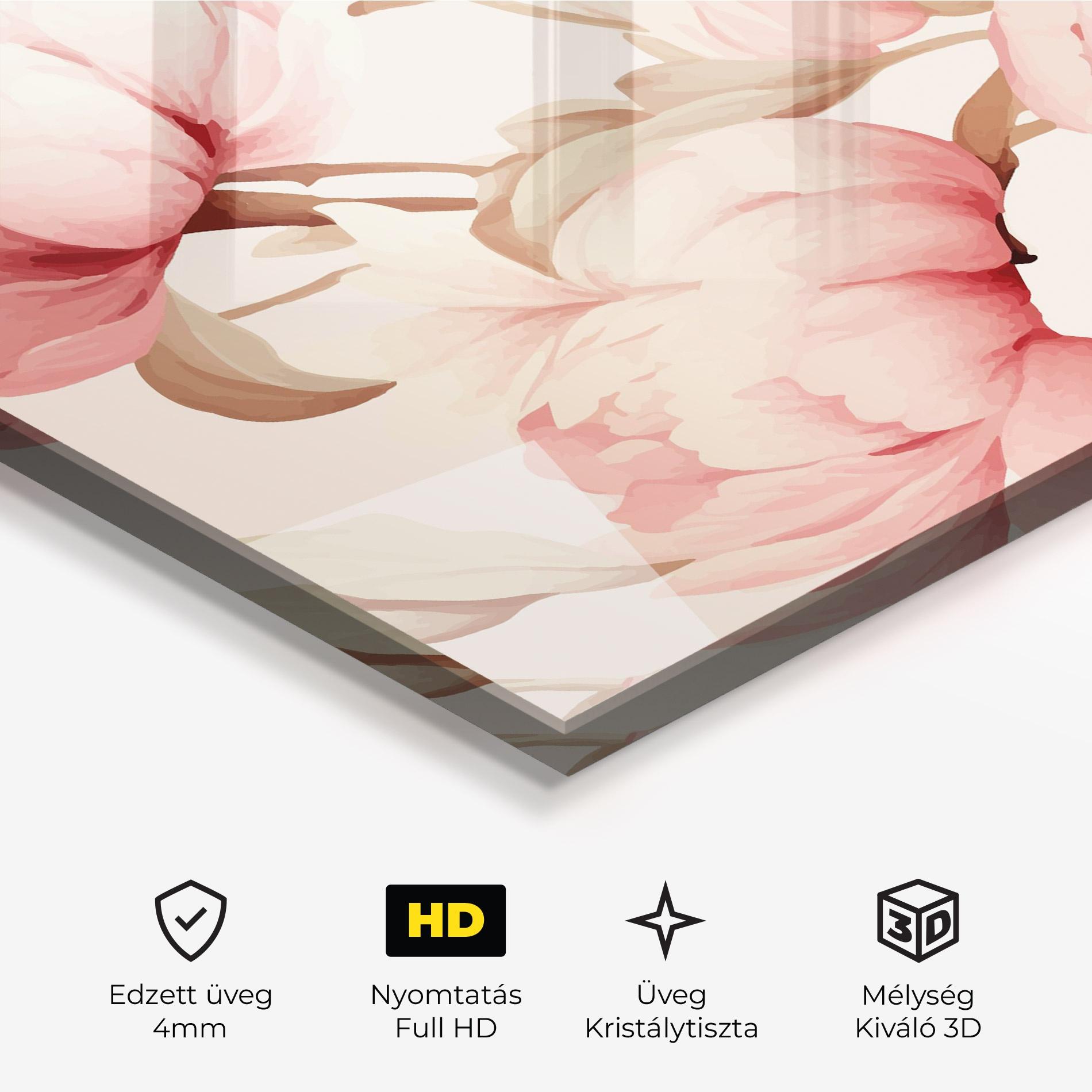 Üvegkép Pastel Peony mockup 3