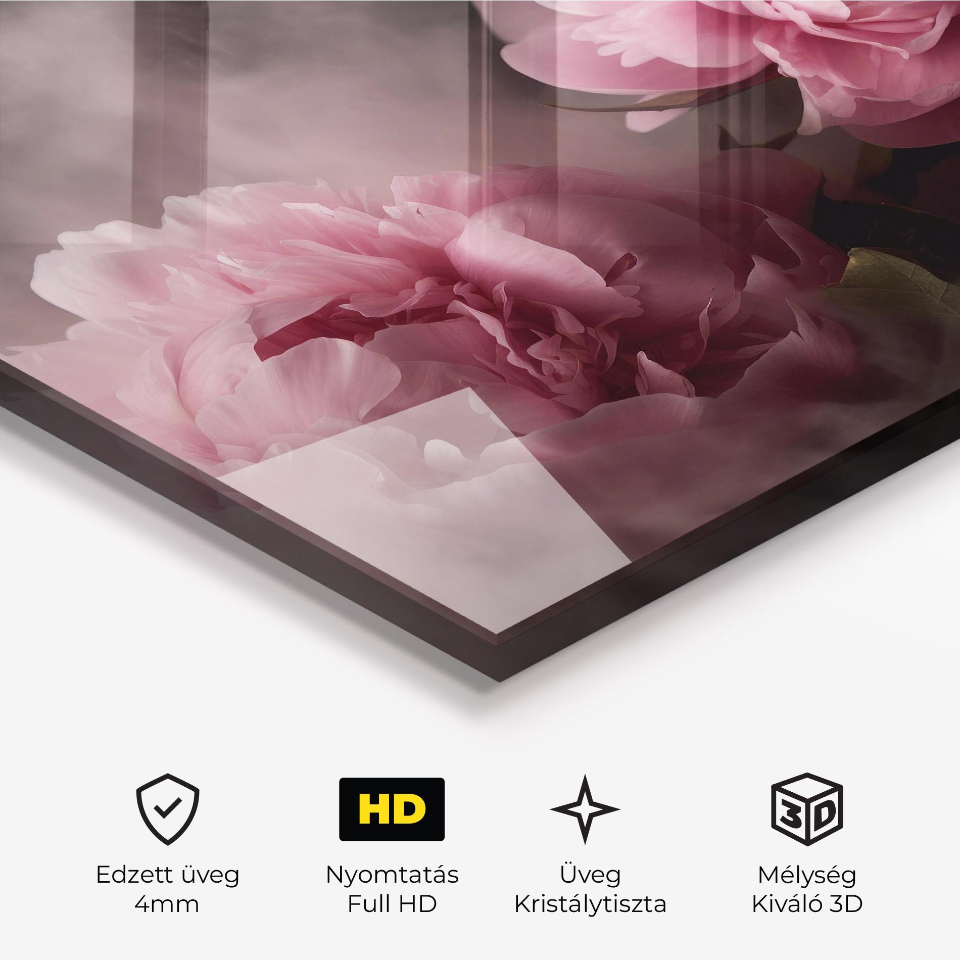 Üvegkép Peony In Smoke mockup 3