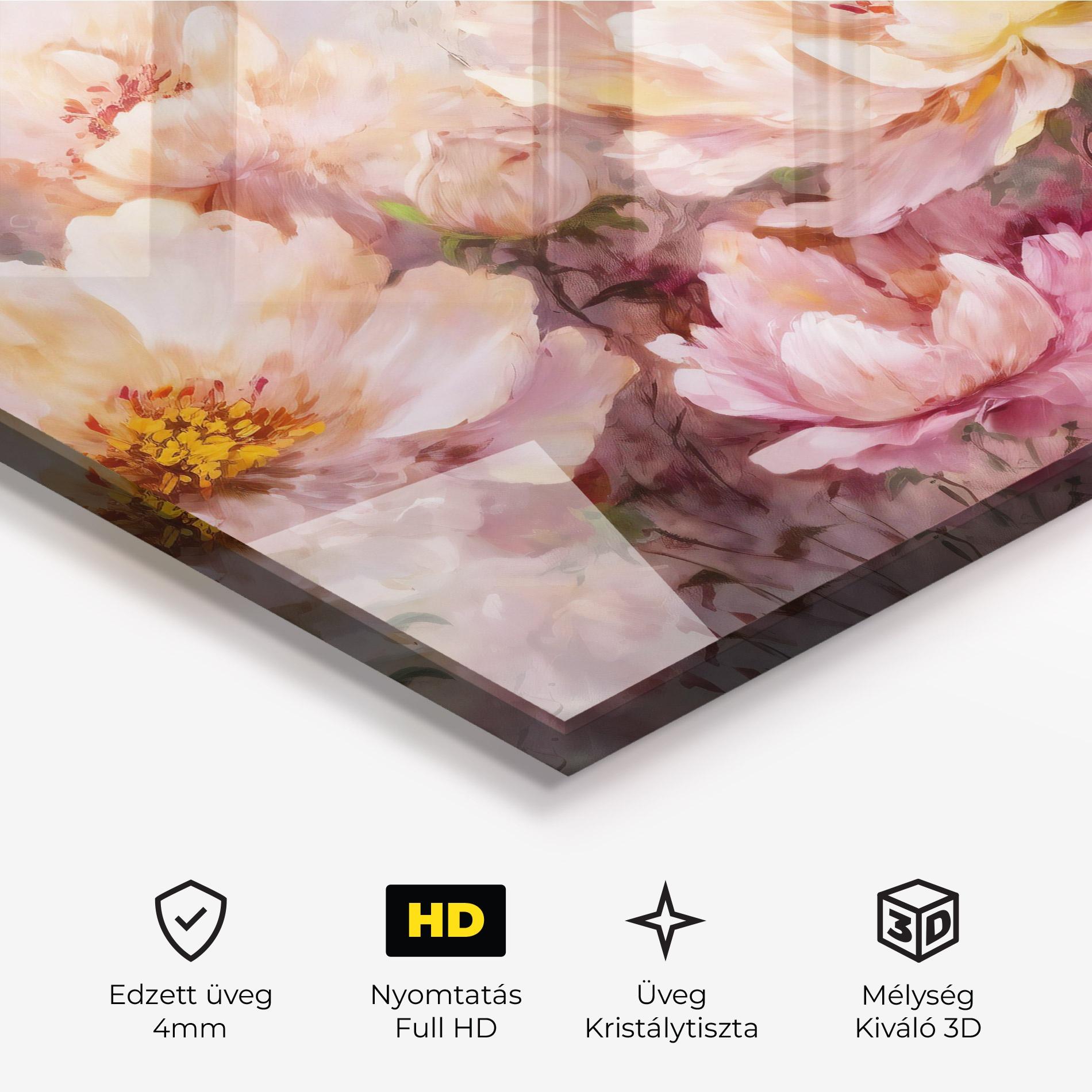 Üvegkép Peony Painting Art mockup 3