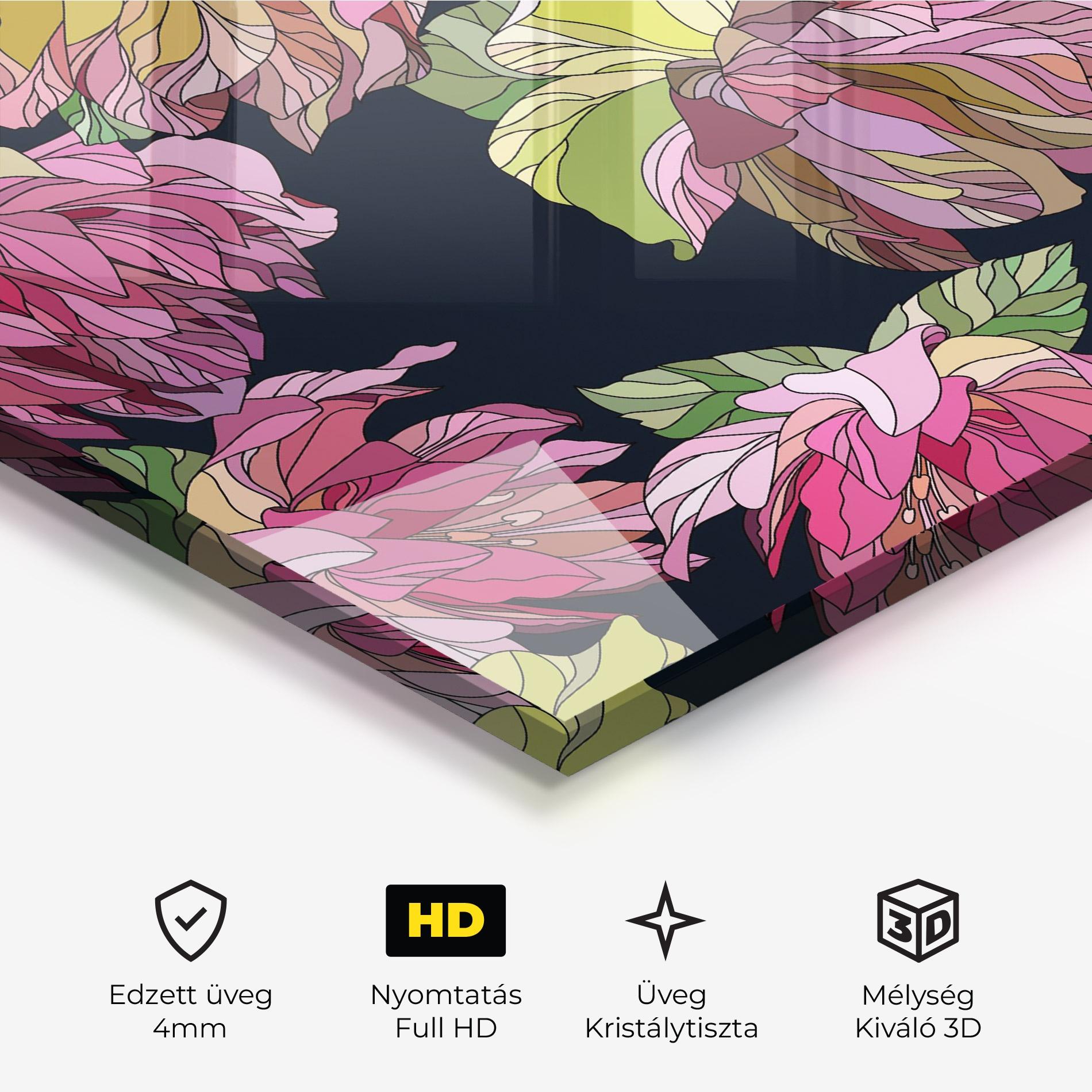 Üvegkép Pretty Peony Art mockup 3