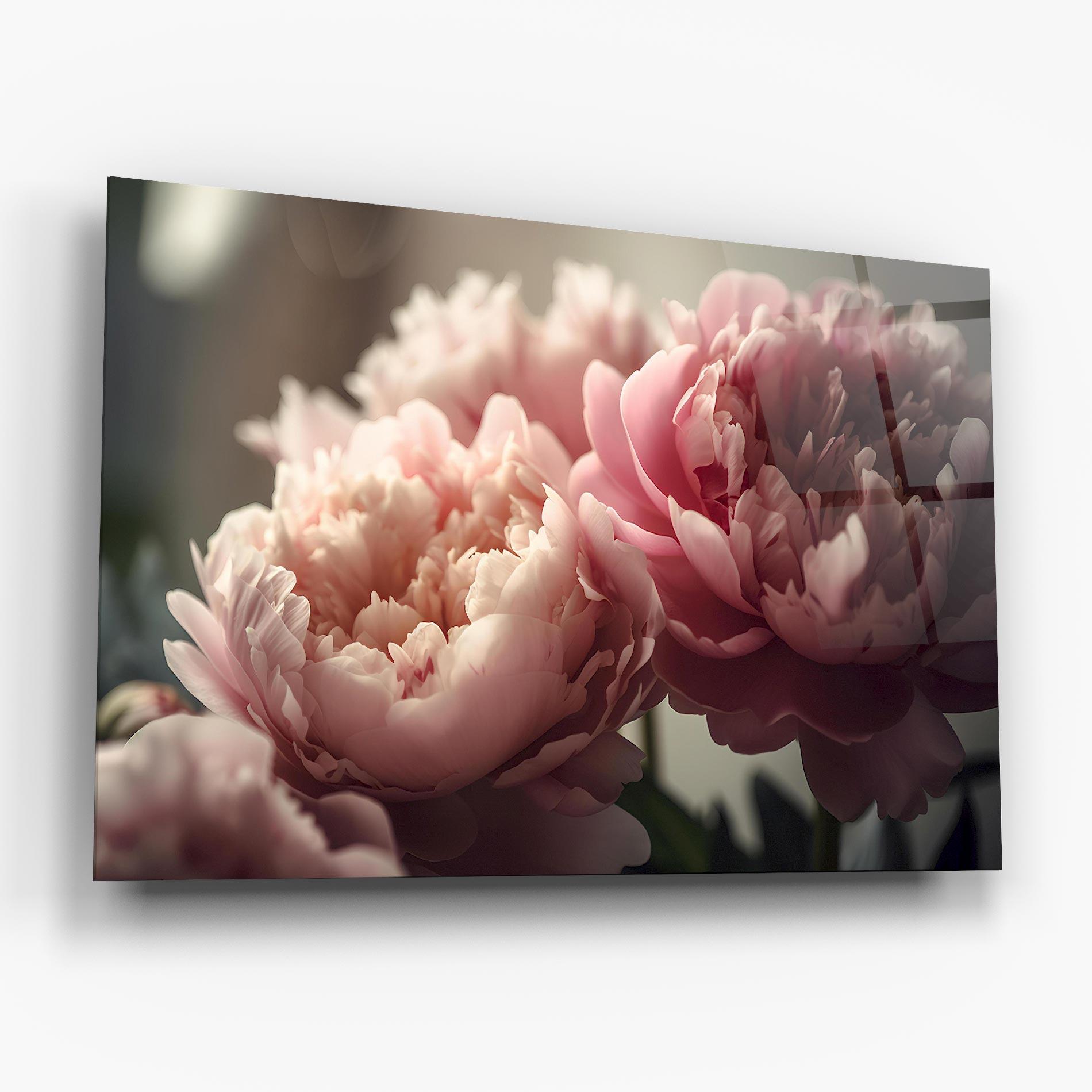 Üvegkép Cream Dreamy Peony mockup 6