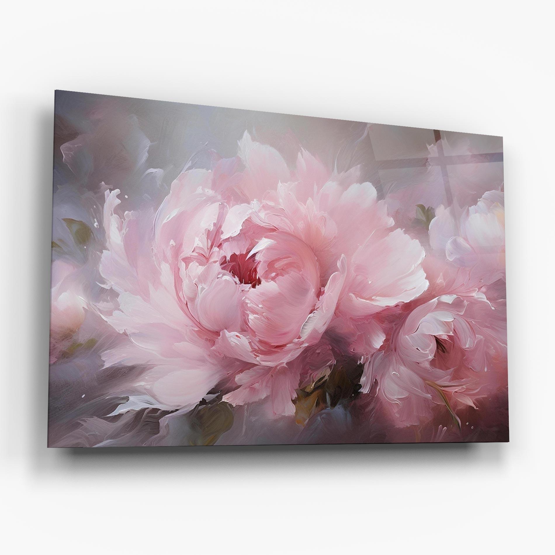 Üvegkép Dreamy Painting Peony mockup 6