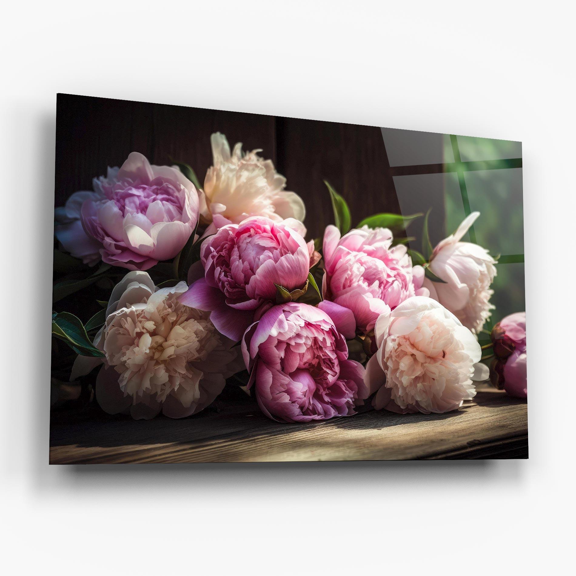 Üvegkép Peonies On The Table mockup 6