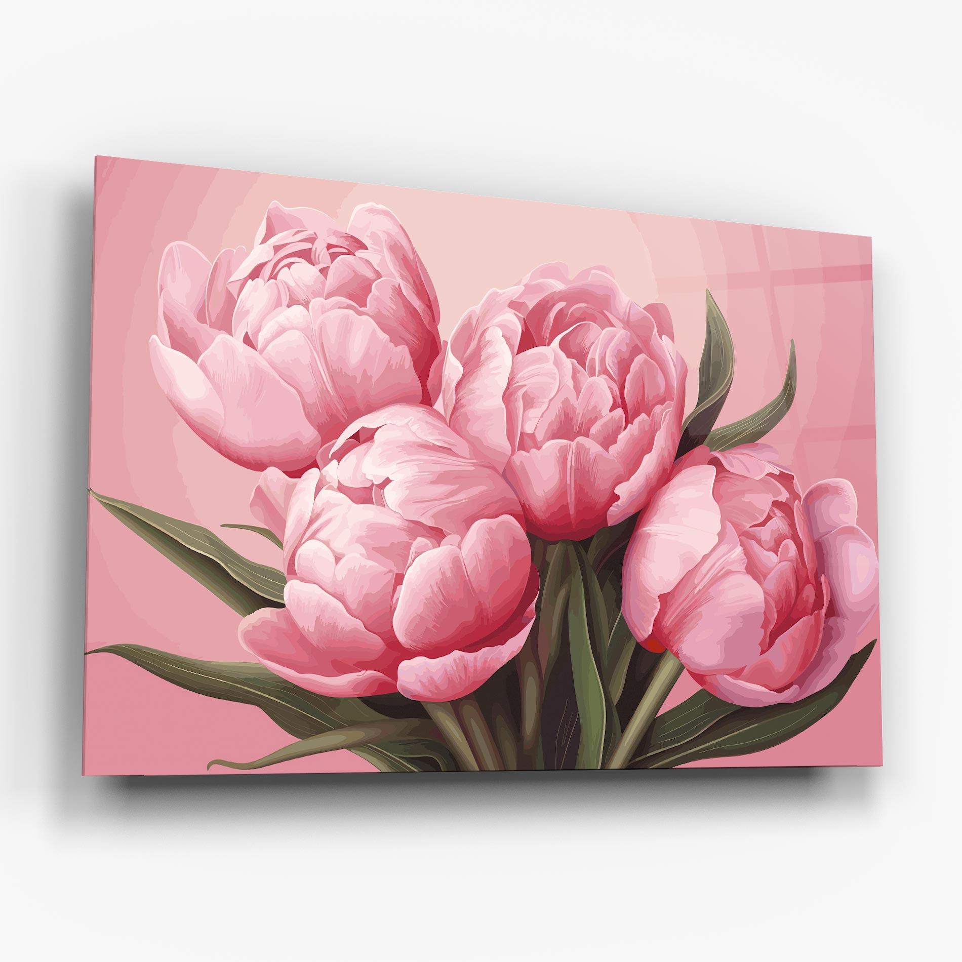 Üvegkép Peony On Pink mockup 6