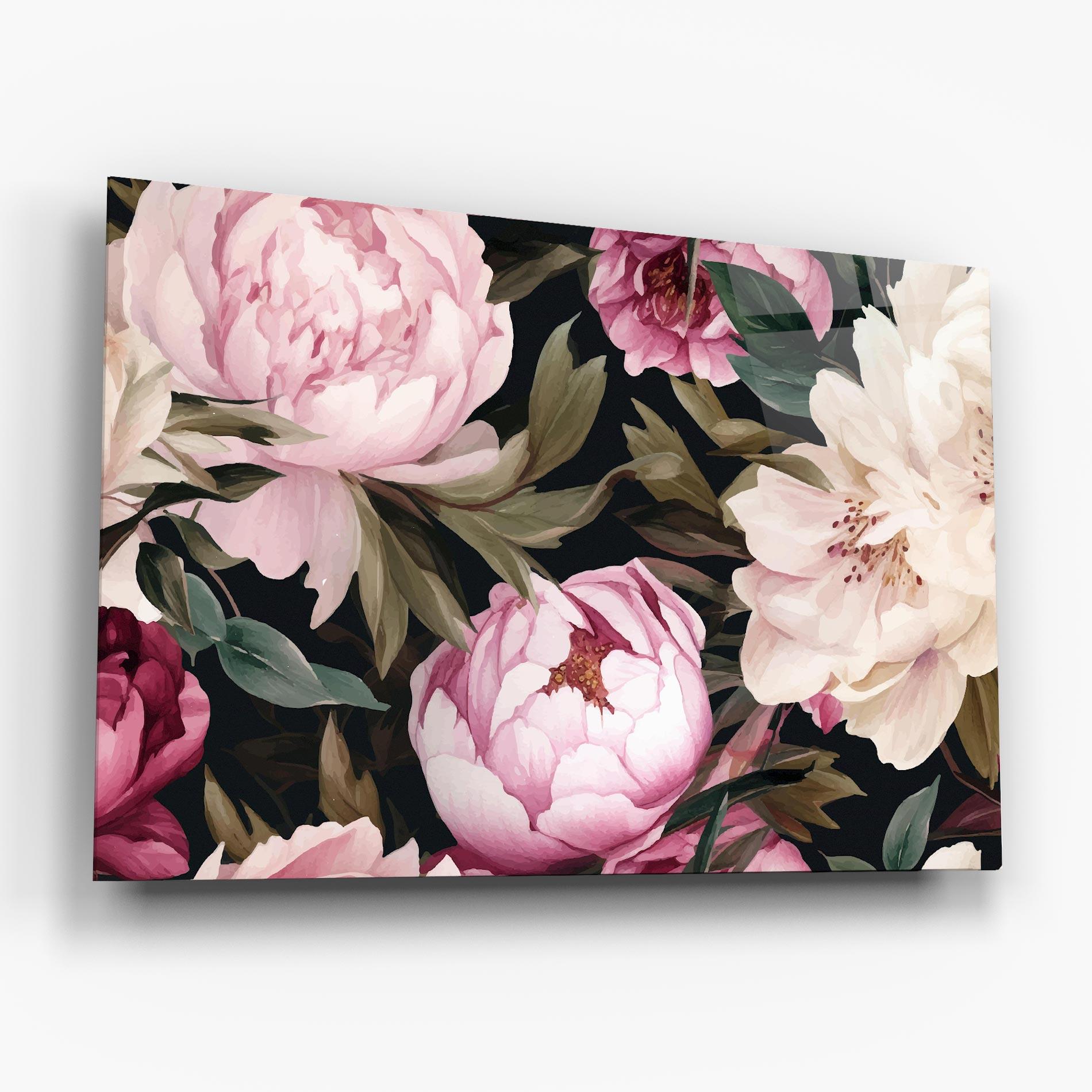Üvegkép Peony Paint mockup 6