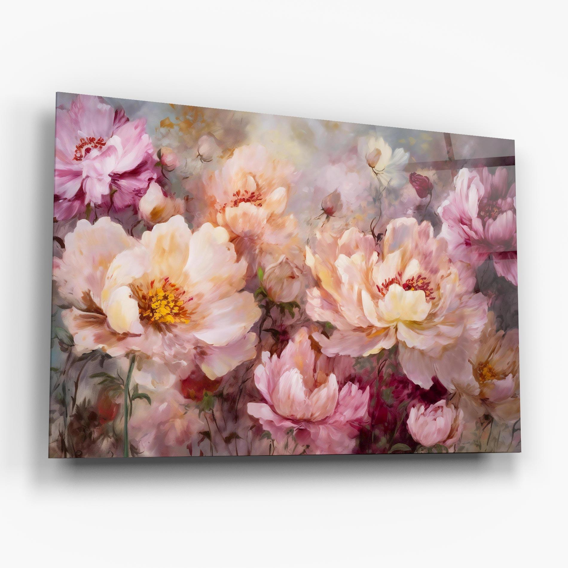 Üvegkép Peony Painting Art mockup 6