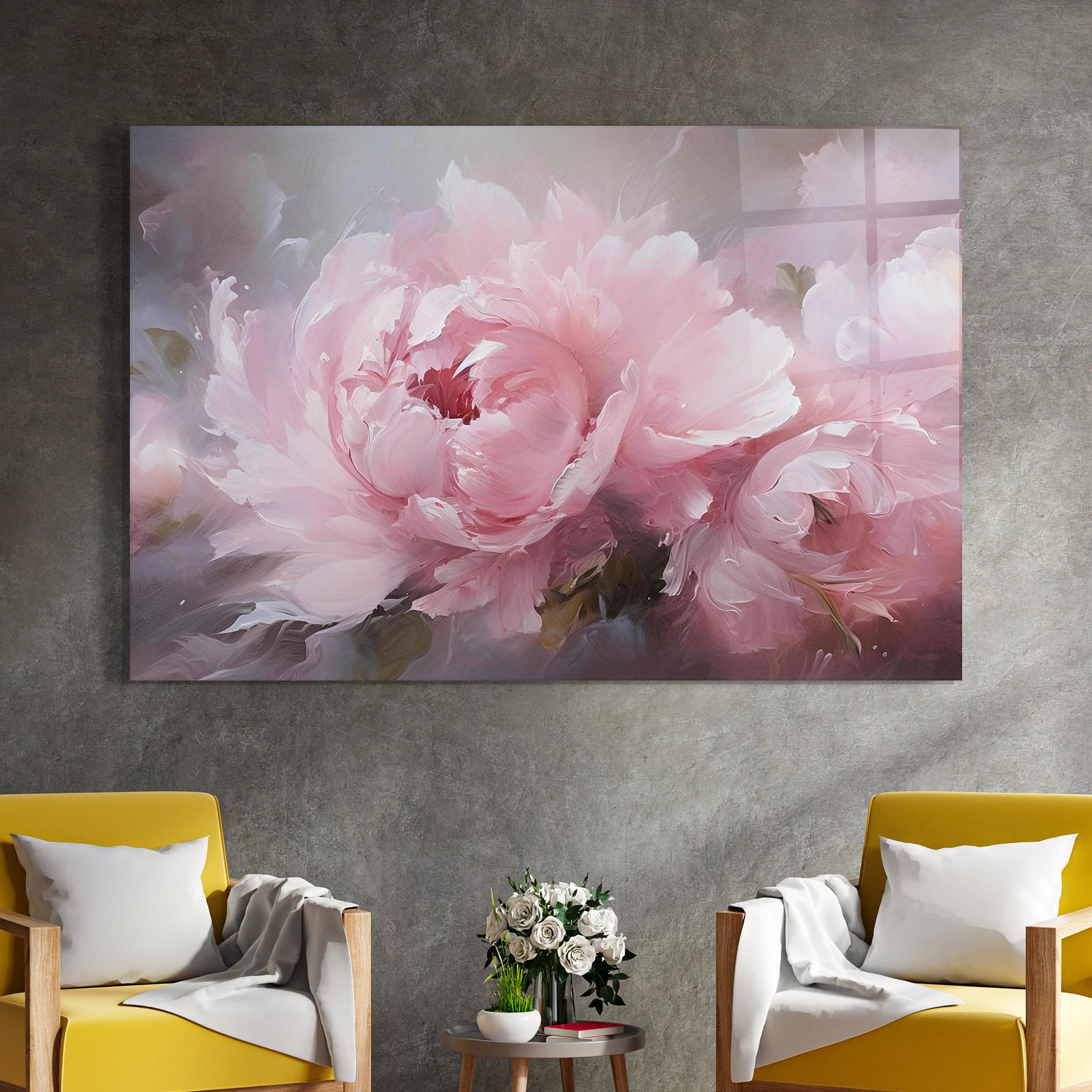 Üvegkép Dreamy Painting Peony mockup 4
