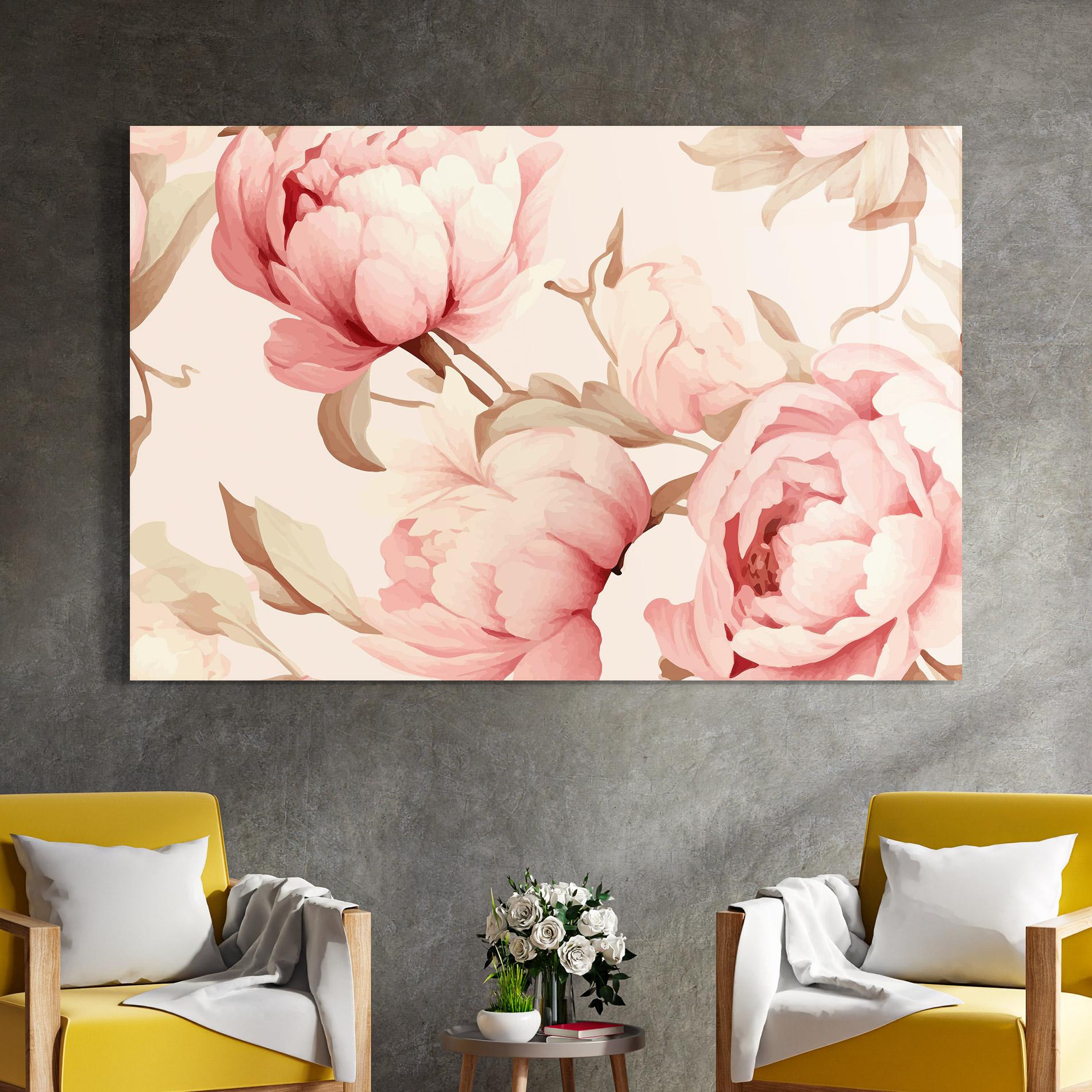 Üvegkép Pastel Peony mockup 4