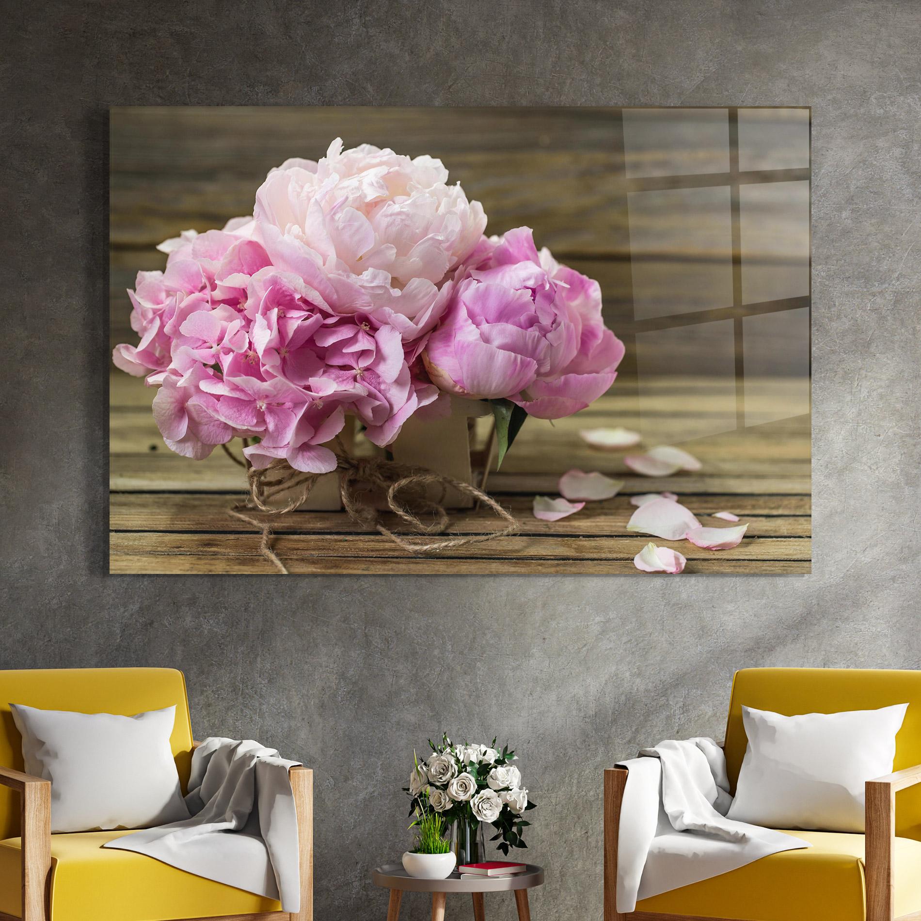 Üvegkép Peony On Table mockup 4