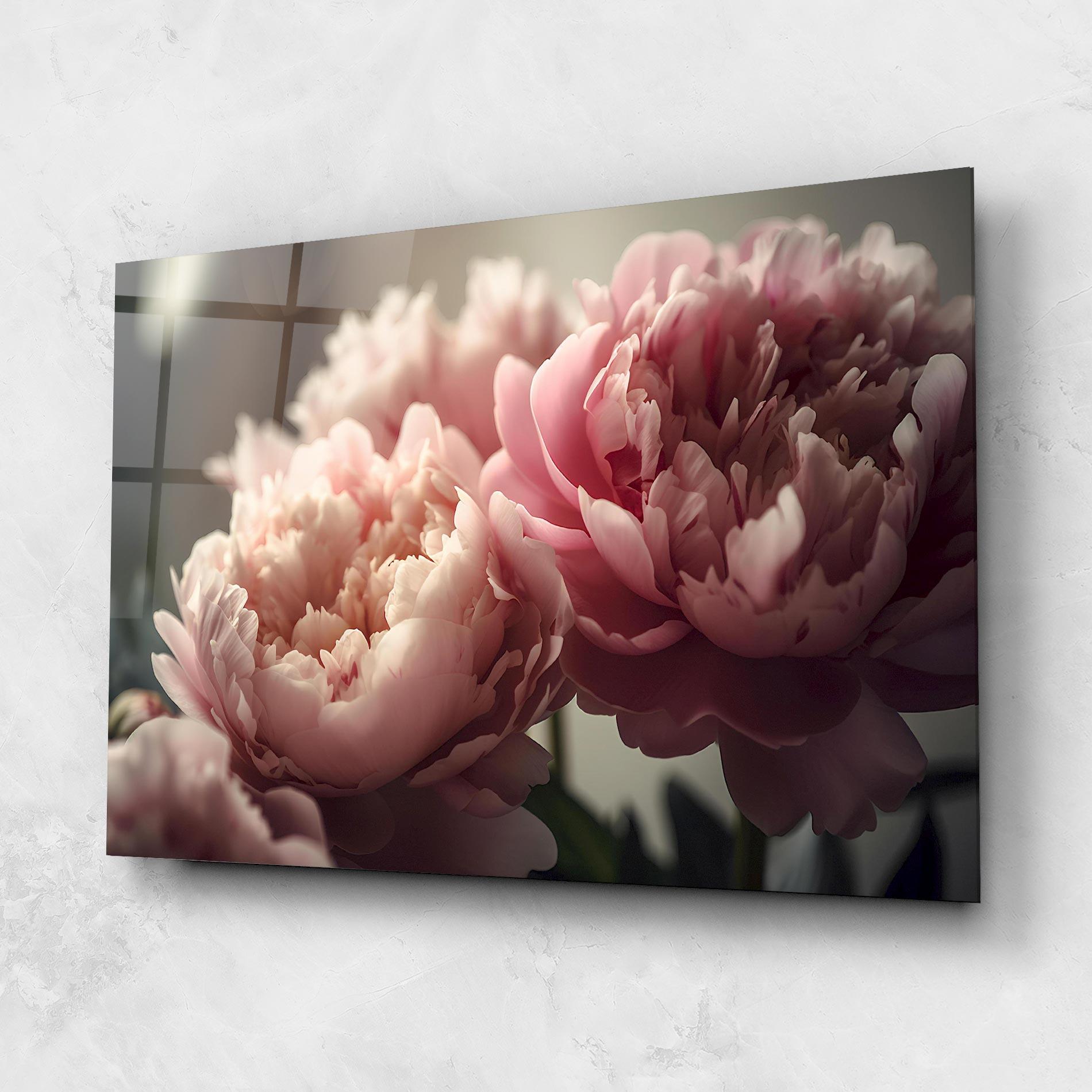 Üvegkép Cream Dreamy Peony mockup 1