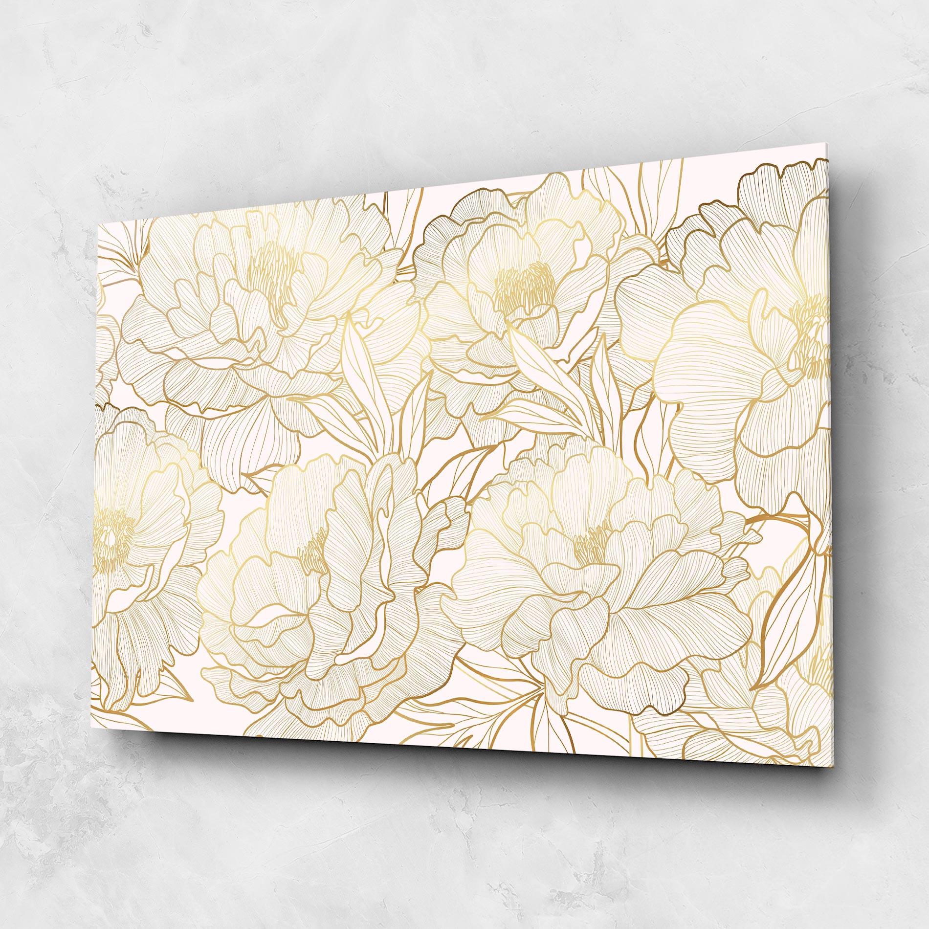 Üvegkép Golden Peony mockup 1