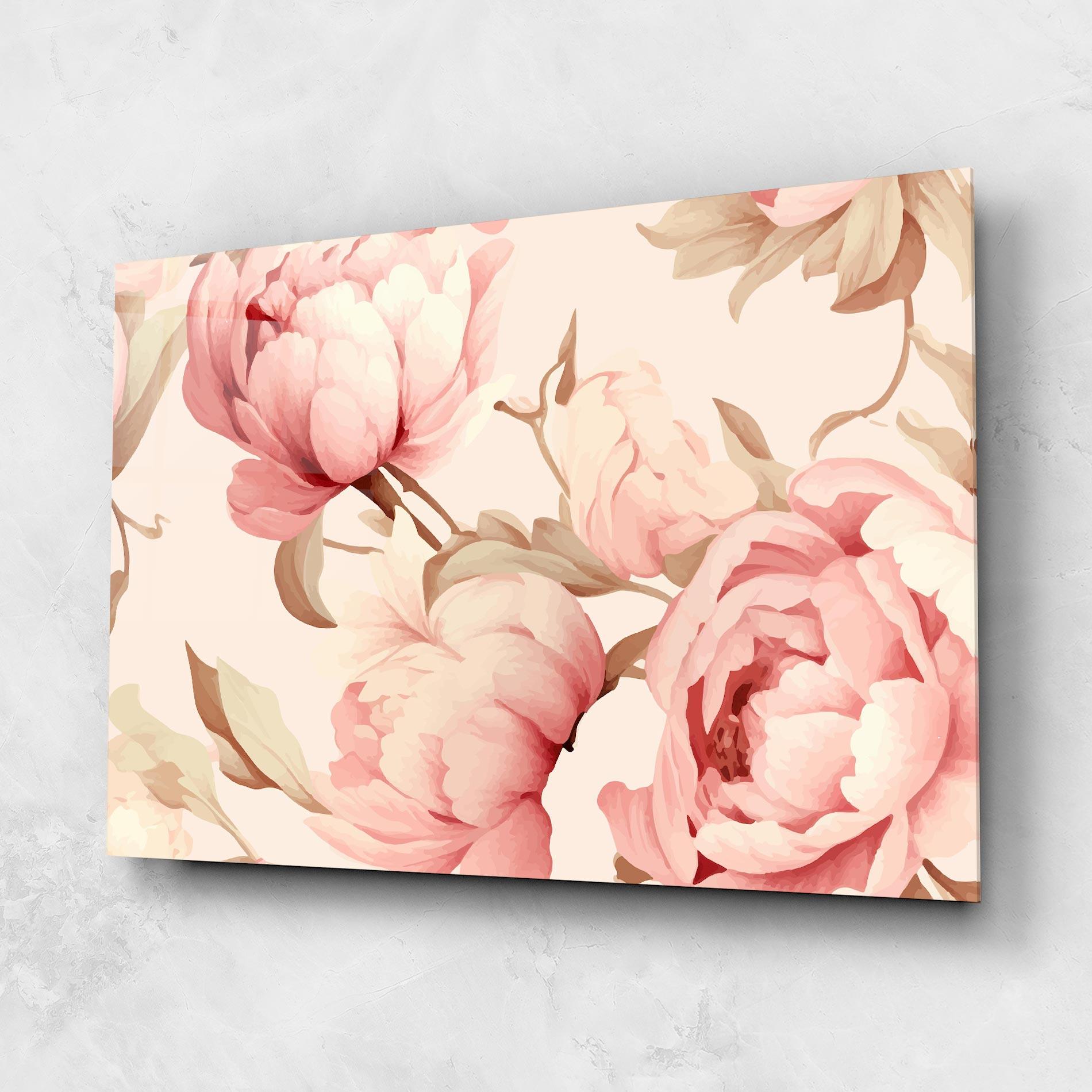 Üvegkép Pastel Peony mockup 1