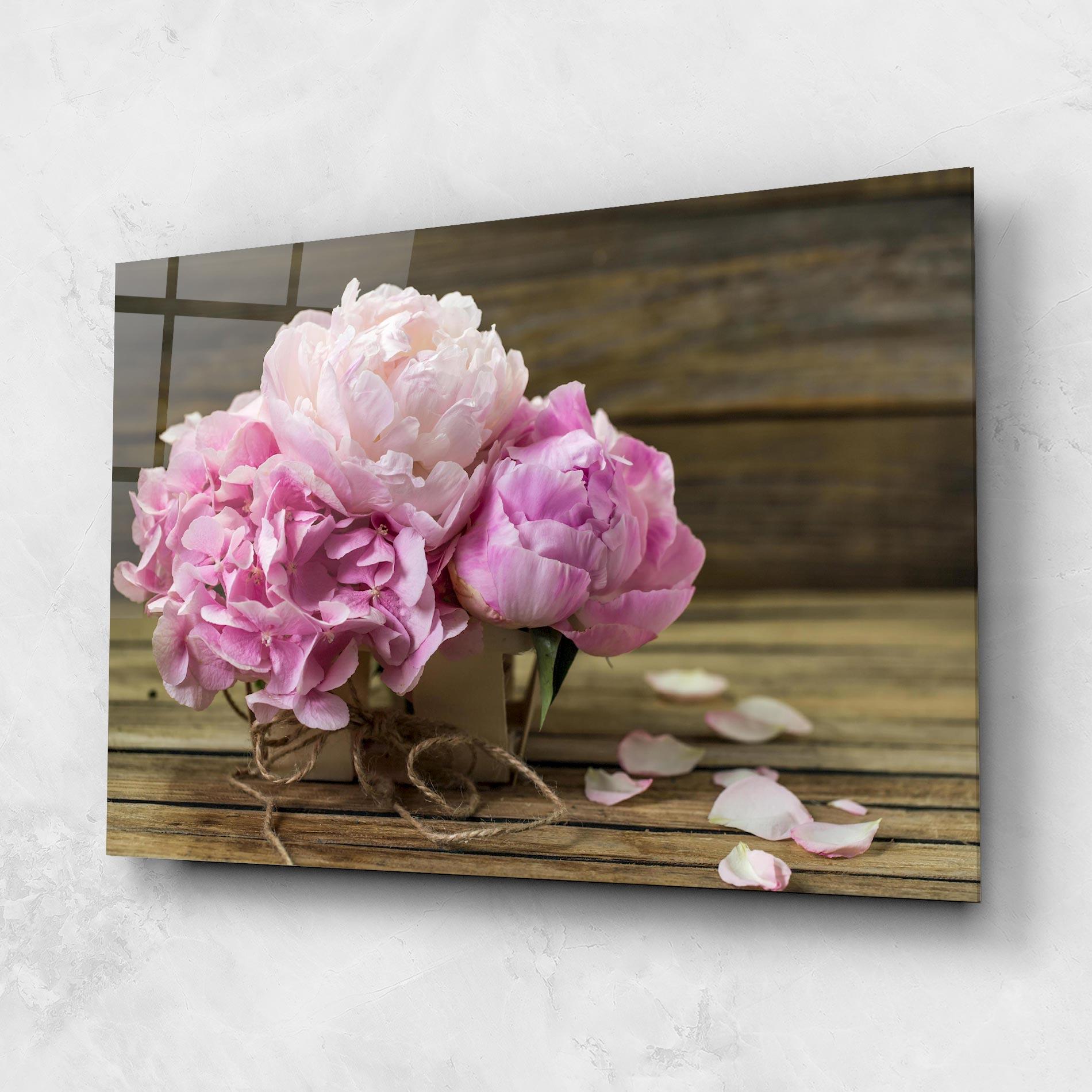 Üvegkép Peony On Table mockup 1