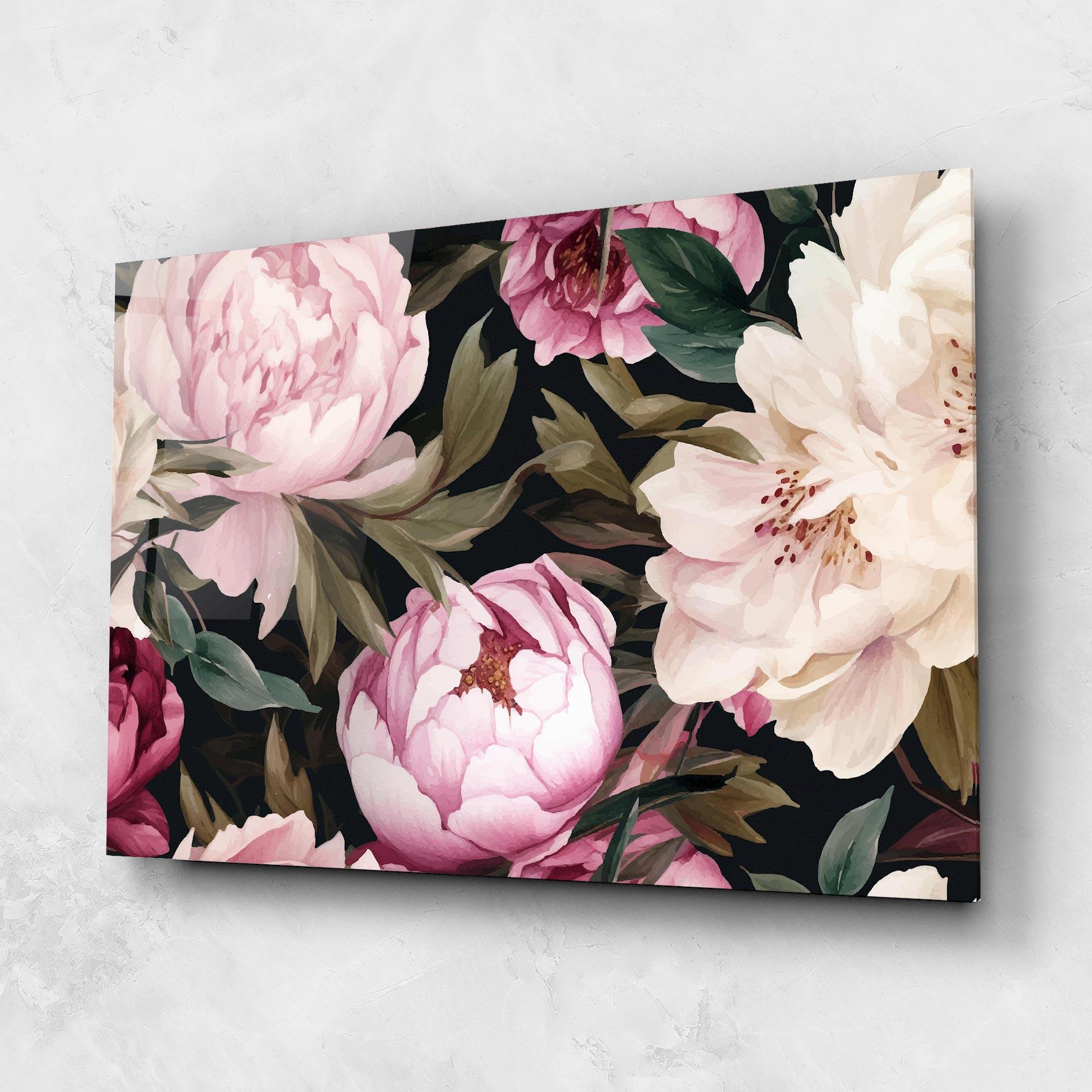 Üvegkép Peony Paint mockup 1