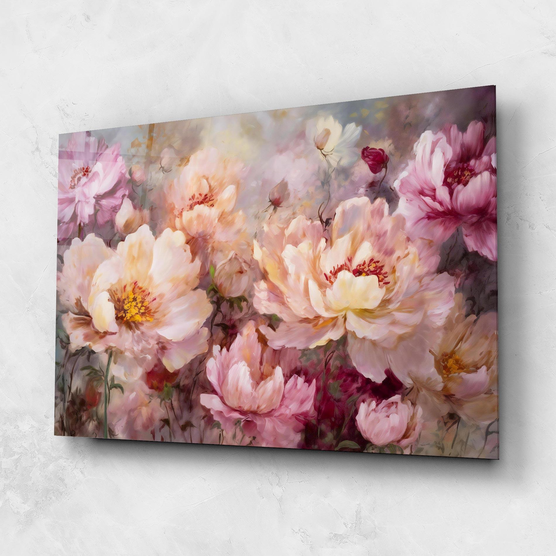 Üvegkép Peony Painting Art mockup 1