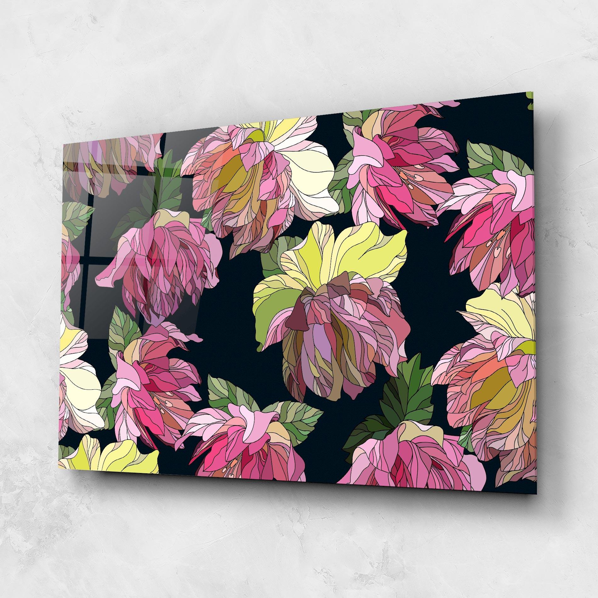 Üvegkép Pretty Peony Art mockup 1