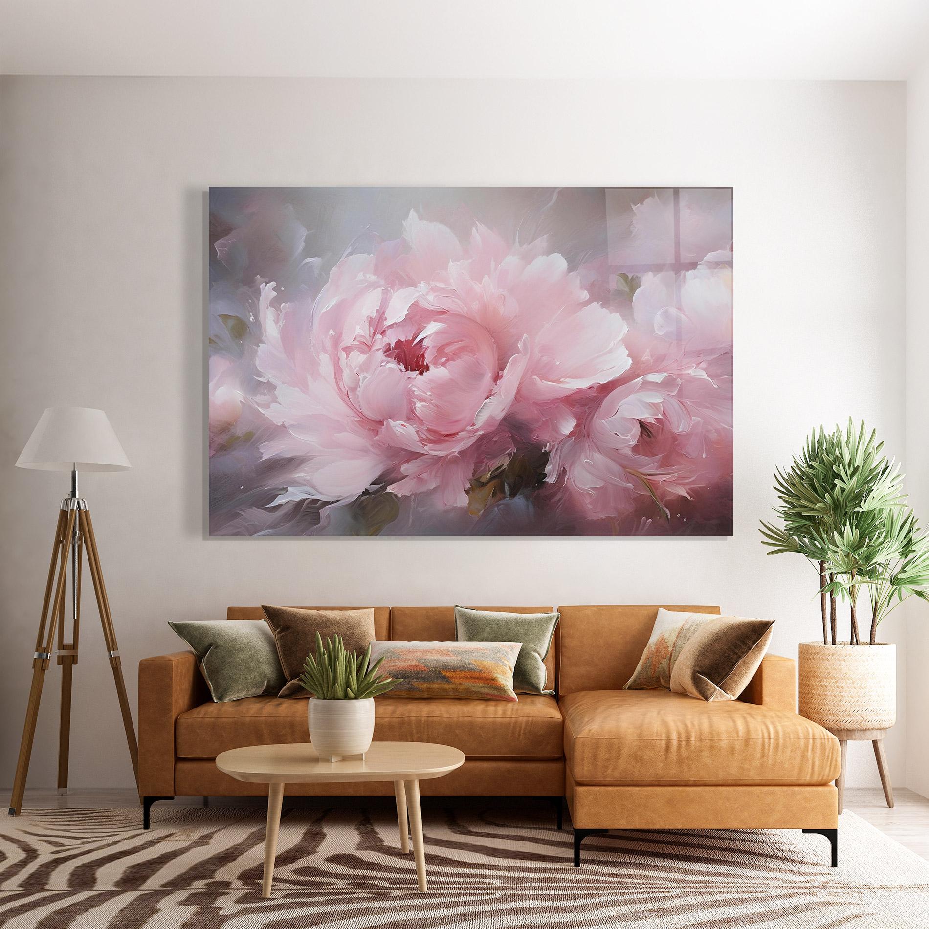 Üvegkép Dreamy Painting Peony mockup 7