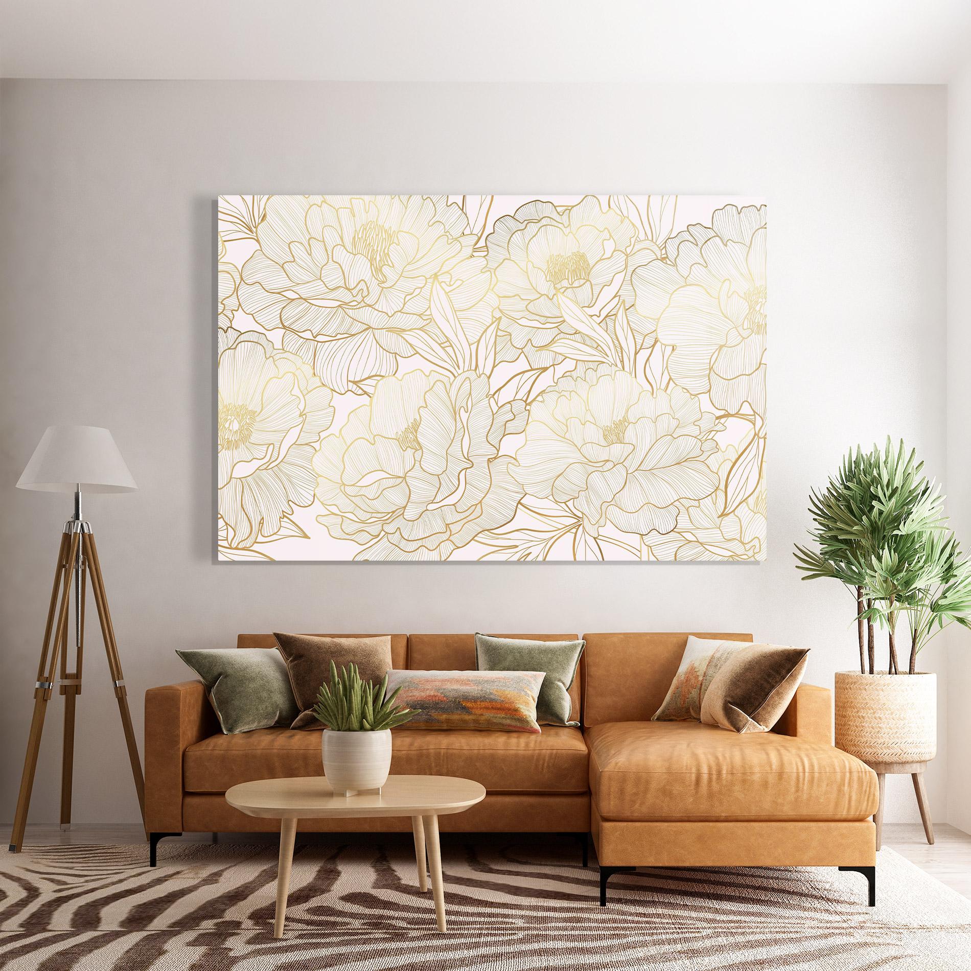 Üvegkép Golden Peony mockup 7