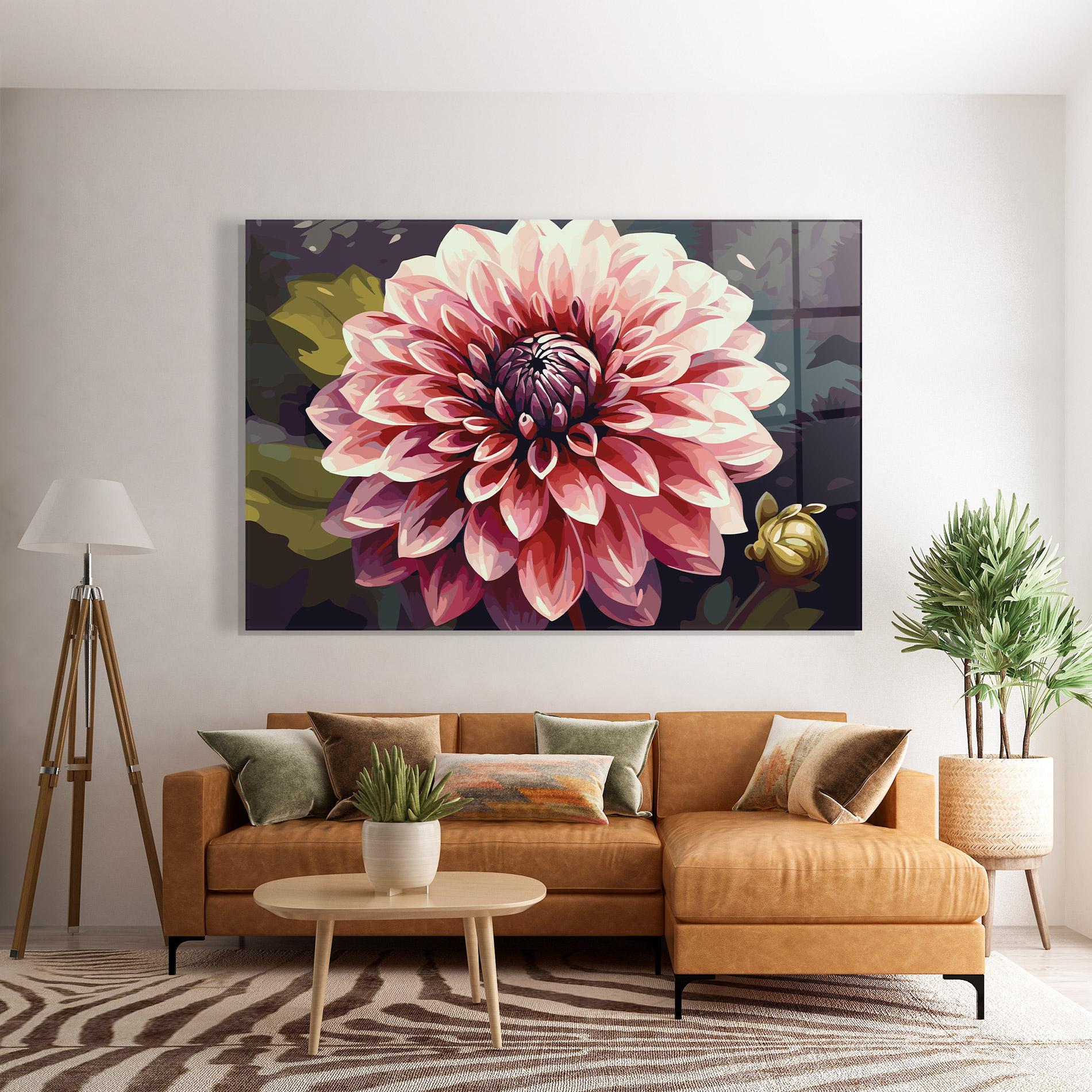 Üvegkép Open Pink Flower mockup 7