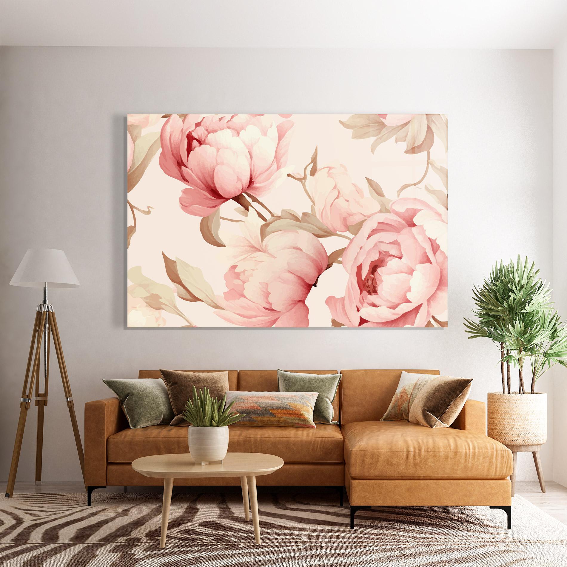 Üvegkép Pastel Peony mockup 7