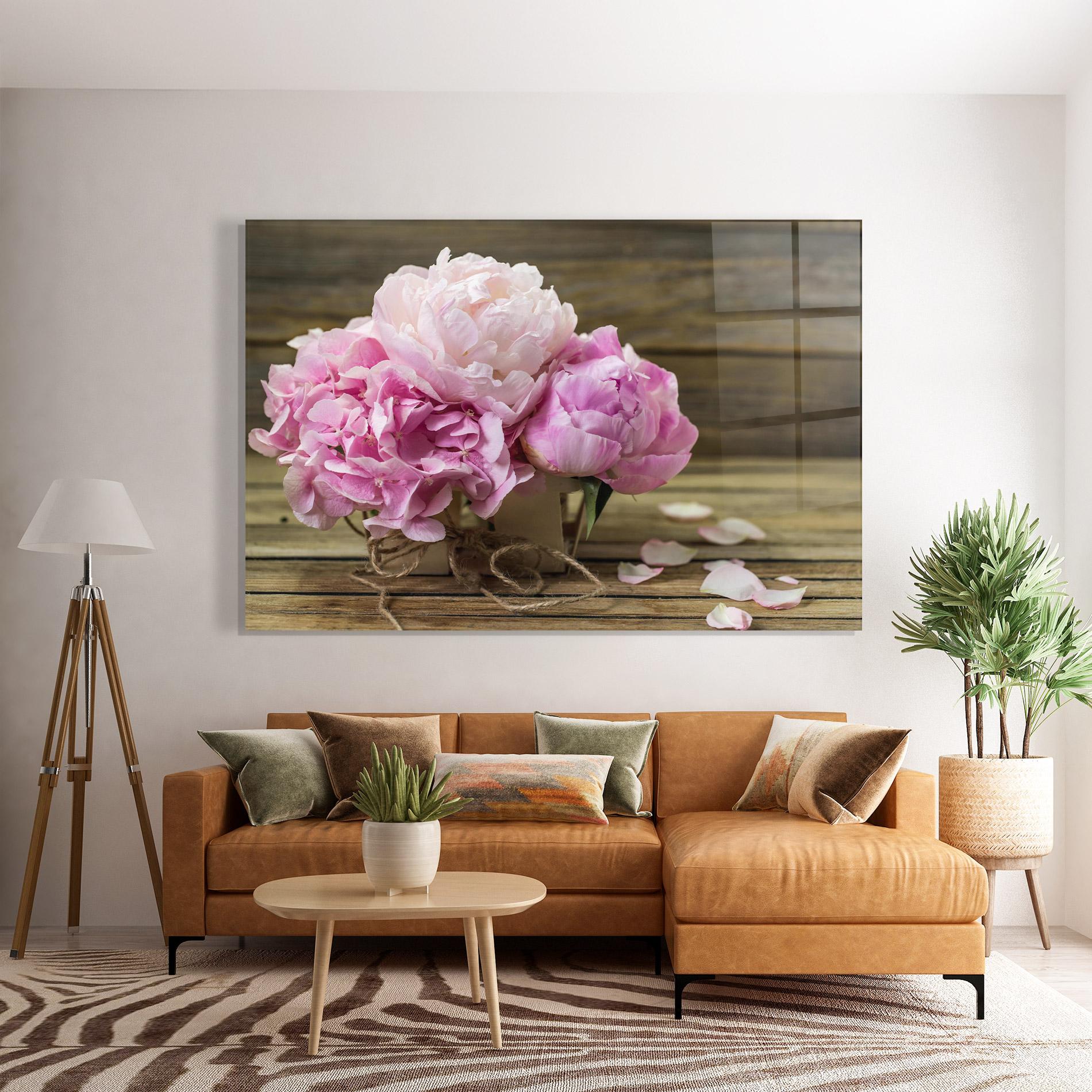 Üvegkép Peony On Table mockup 7