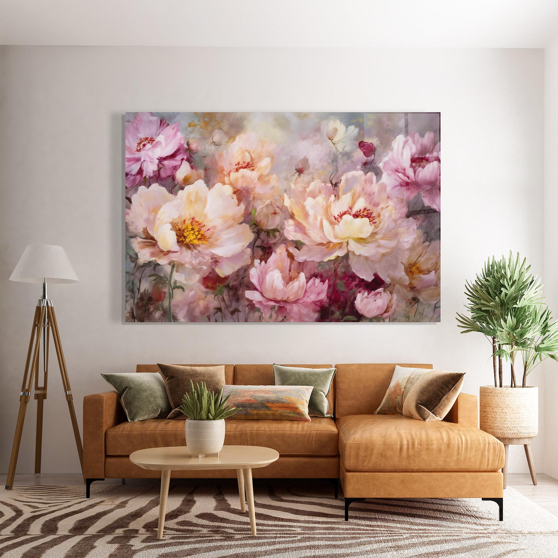 Üvegkép Peony Painting Art mockup 7