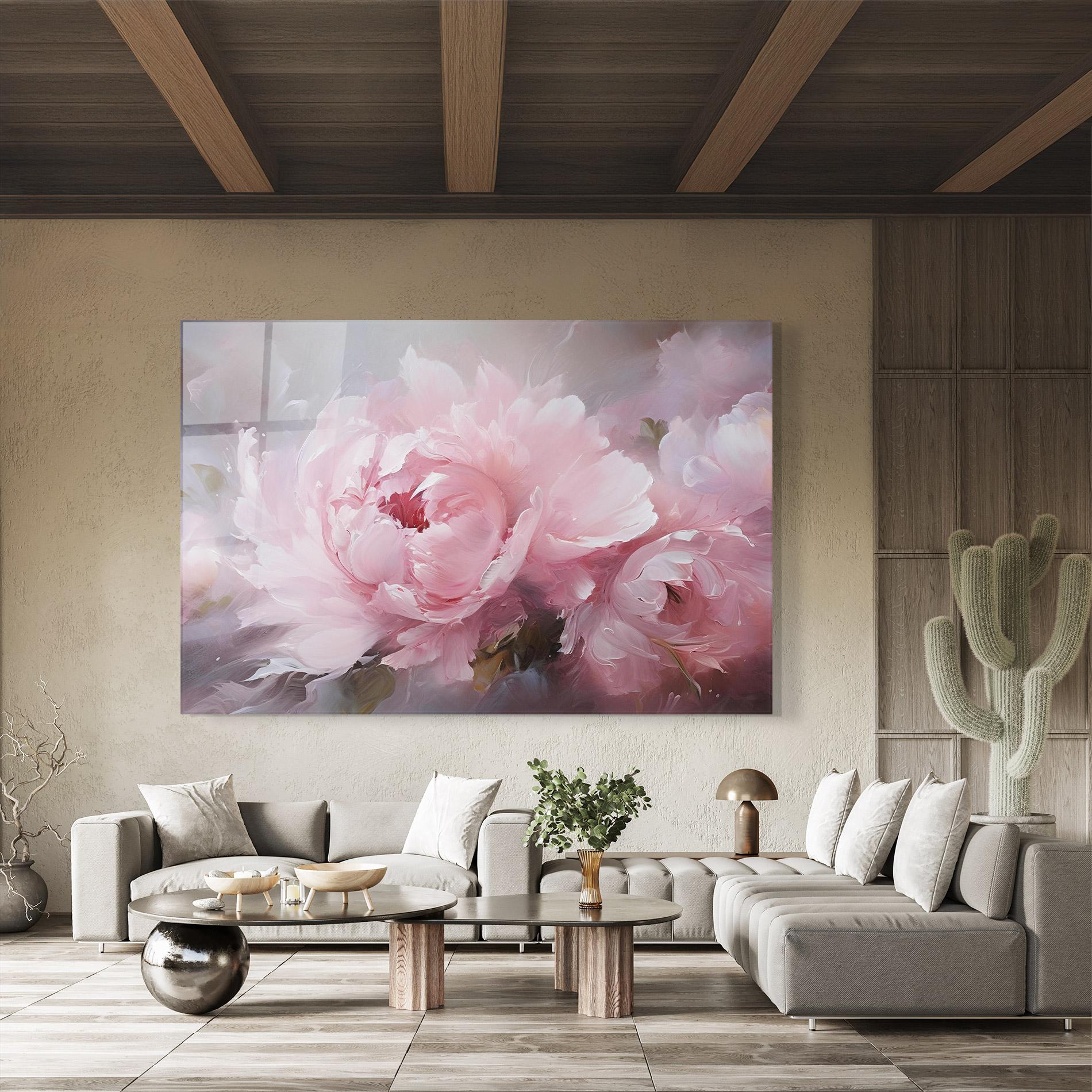 Üvegkép Dreamy Painting Peony mockup 8