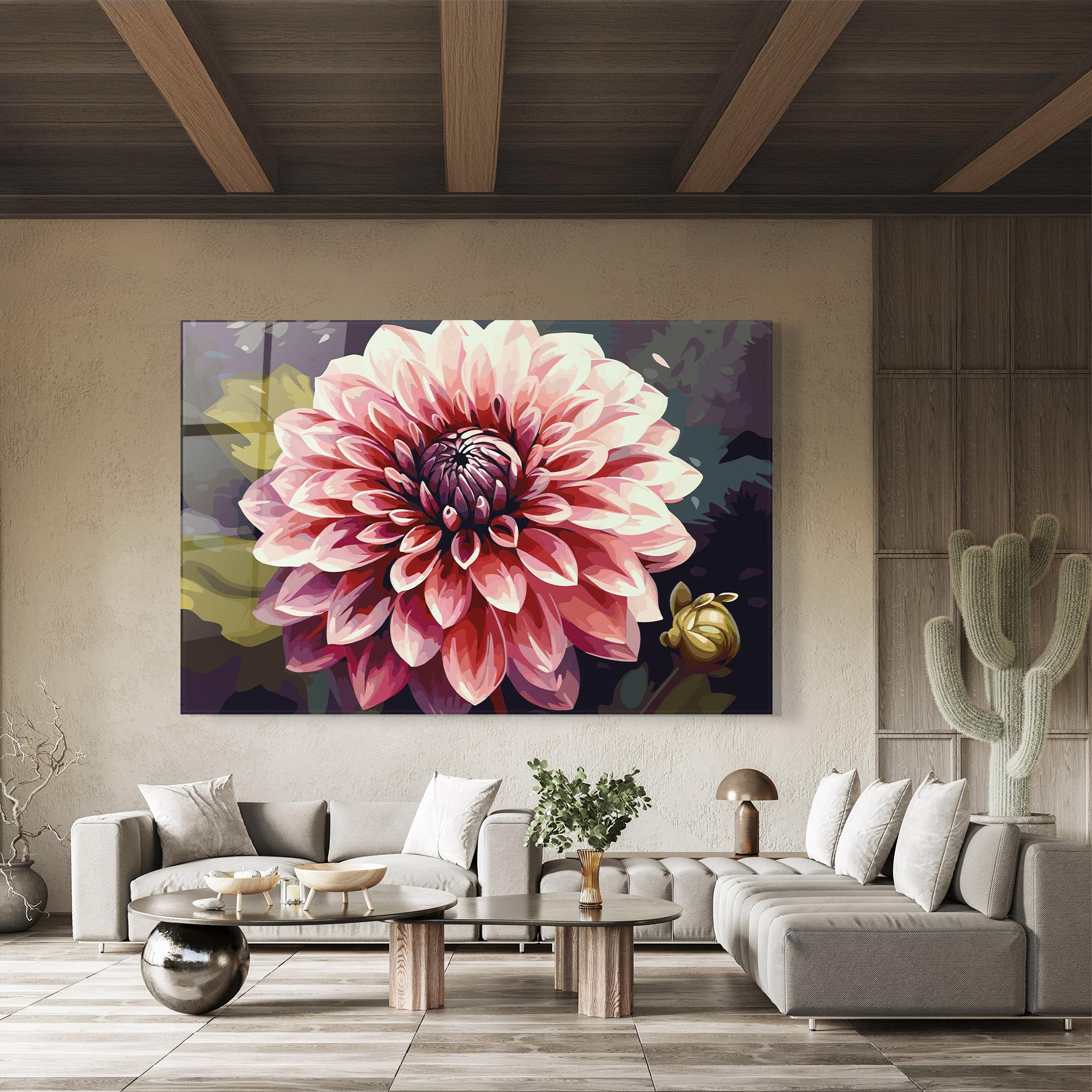 Üvegkép Open Pink Flower mockup 8