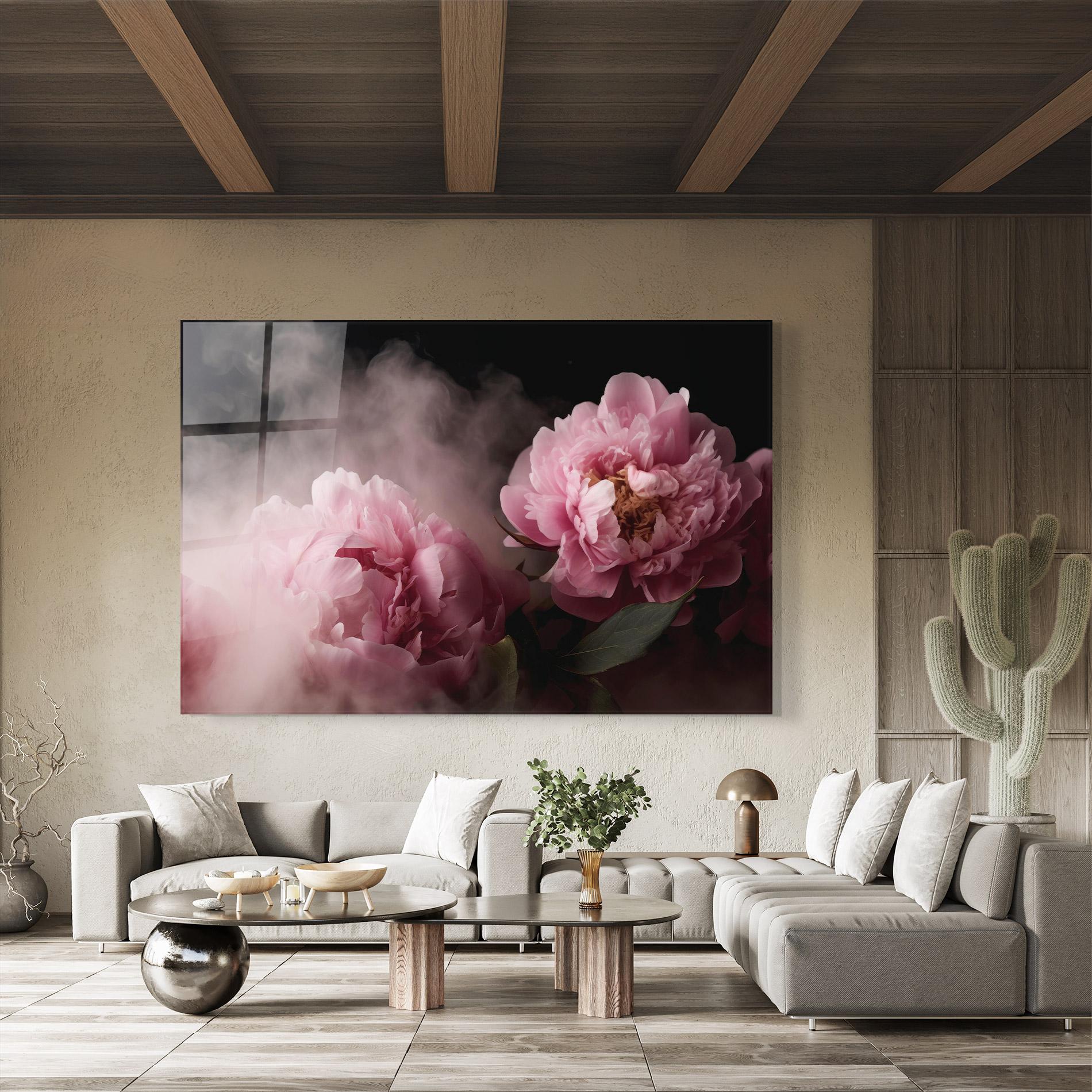 Üvegkép Peony In Smoke mockup 8