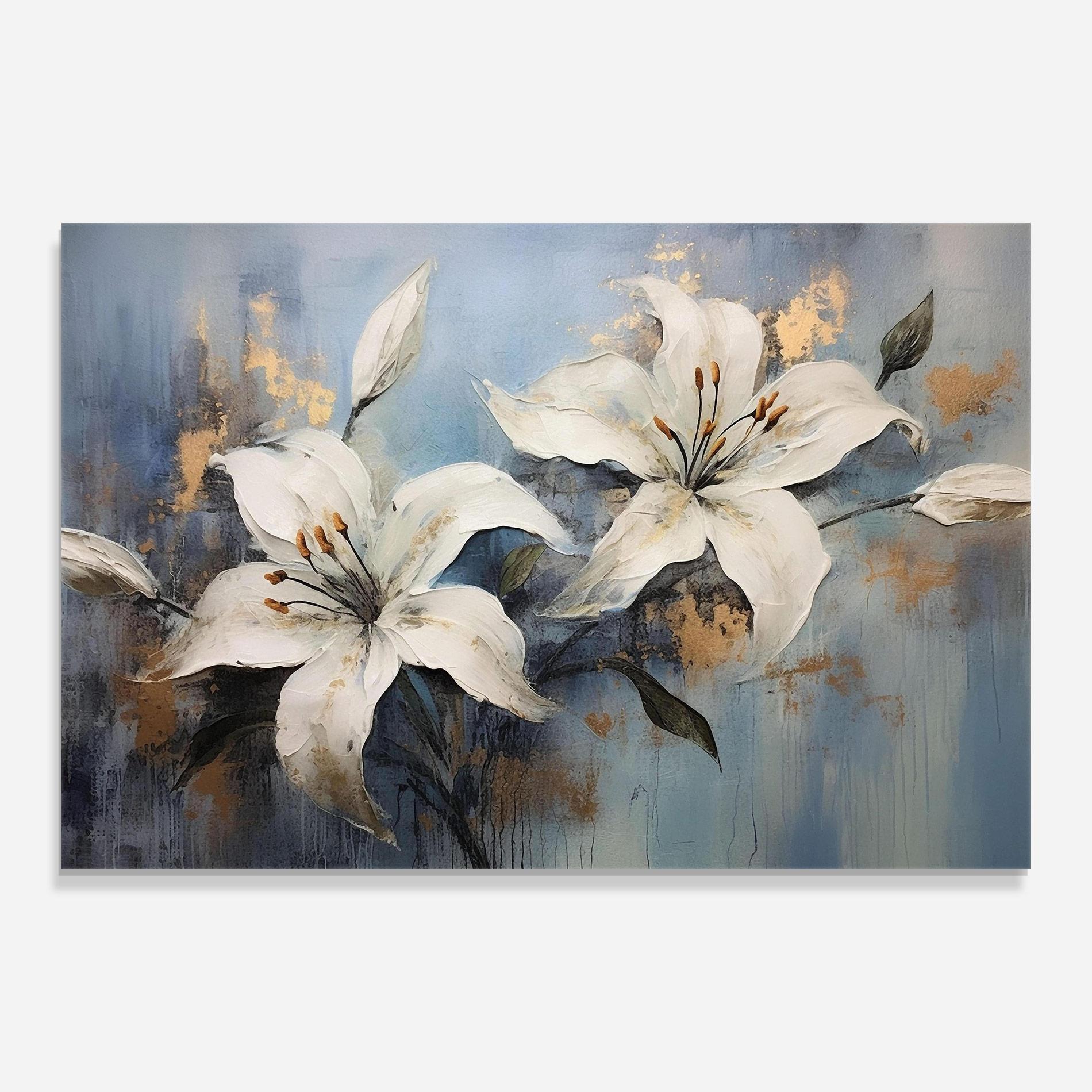 Üvegkép Gold Lily Painting mockup 0