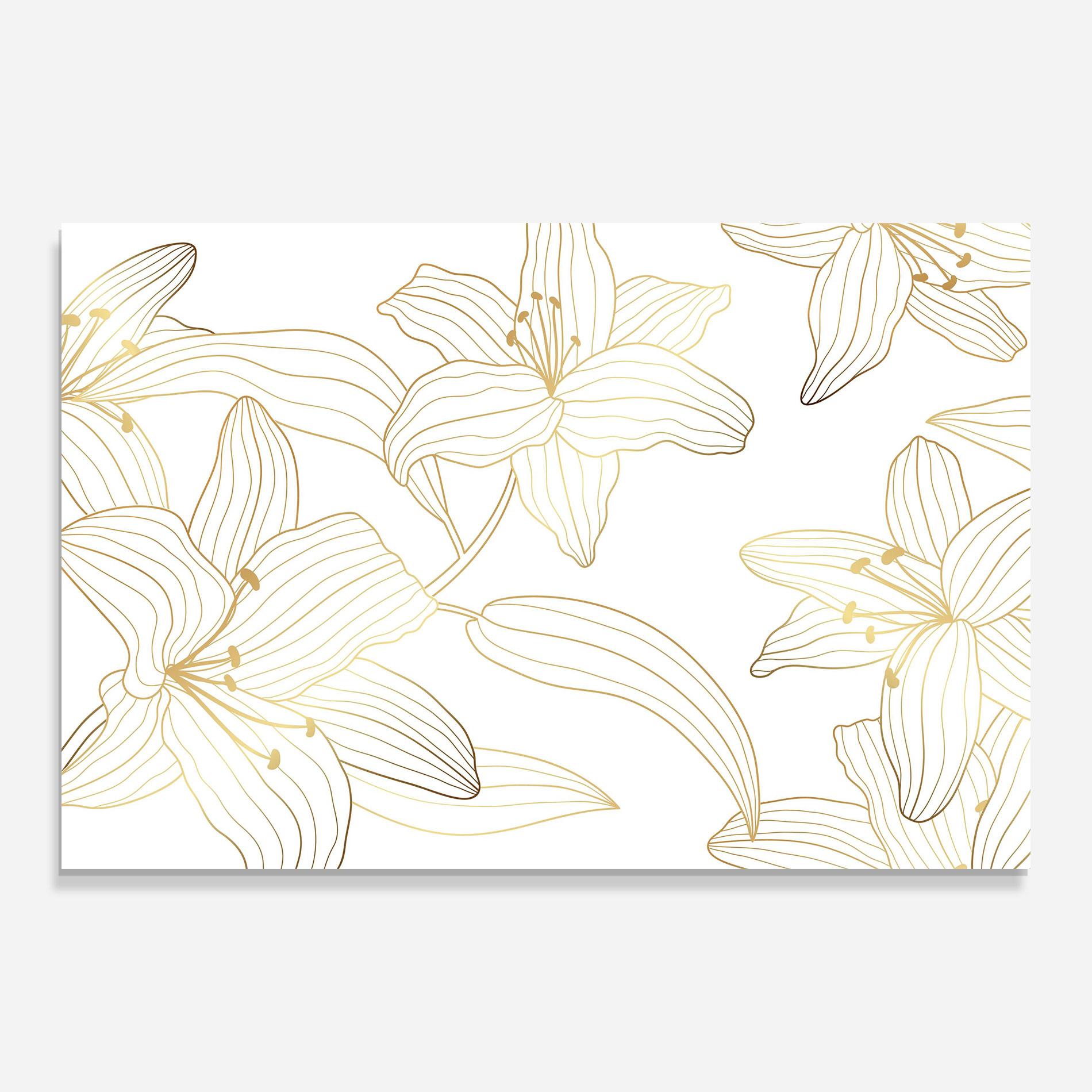 Üvegkép Luxury Golden Lily mockup 0