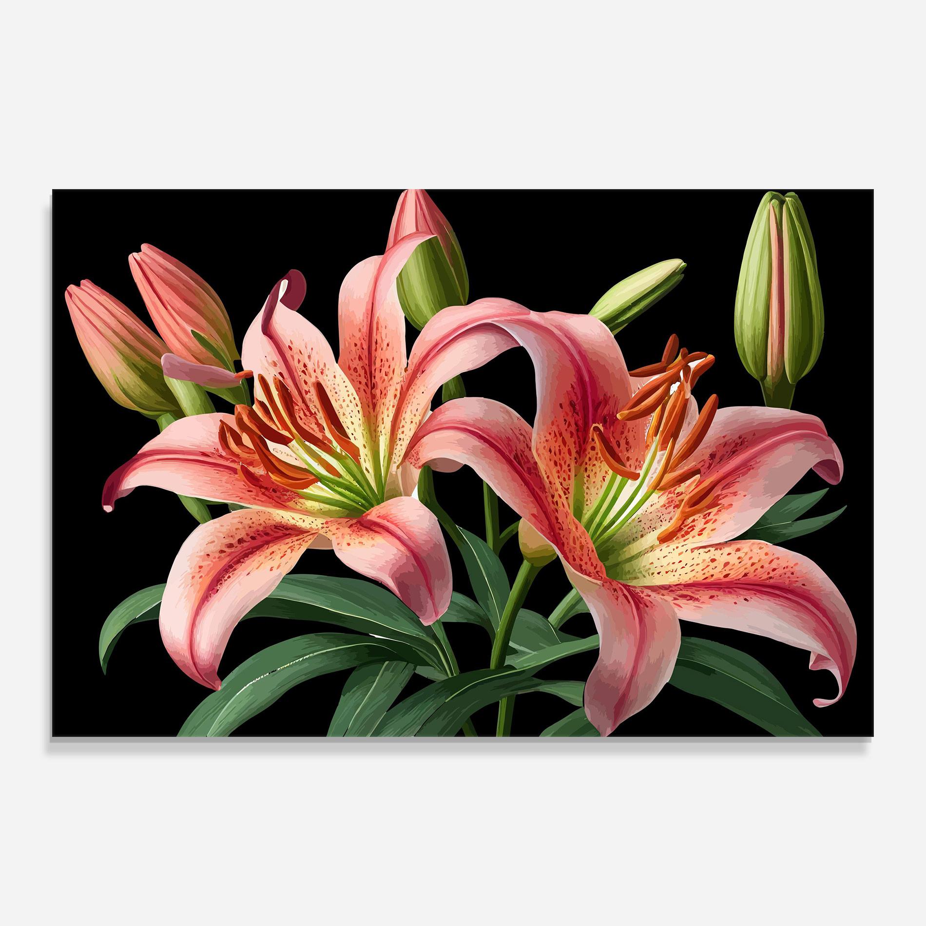 Üvegkép Red Lily Art mockup 0