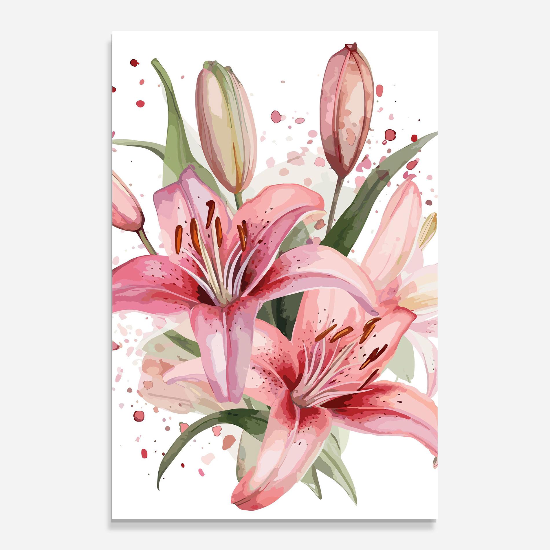 Üvegkép Beautiful Pink Lily mockup 0