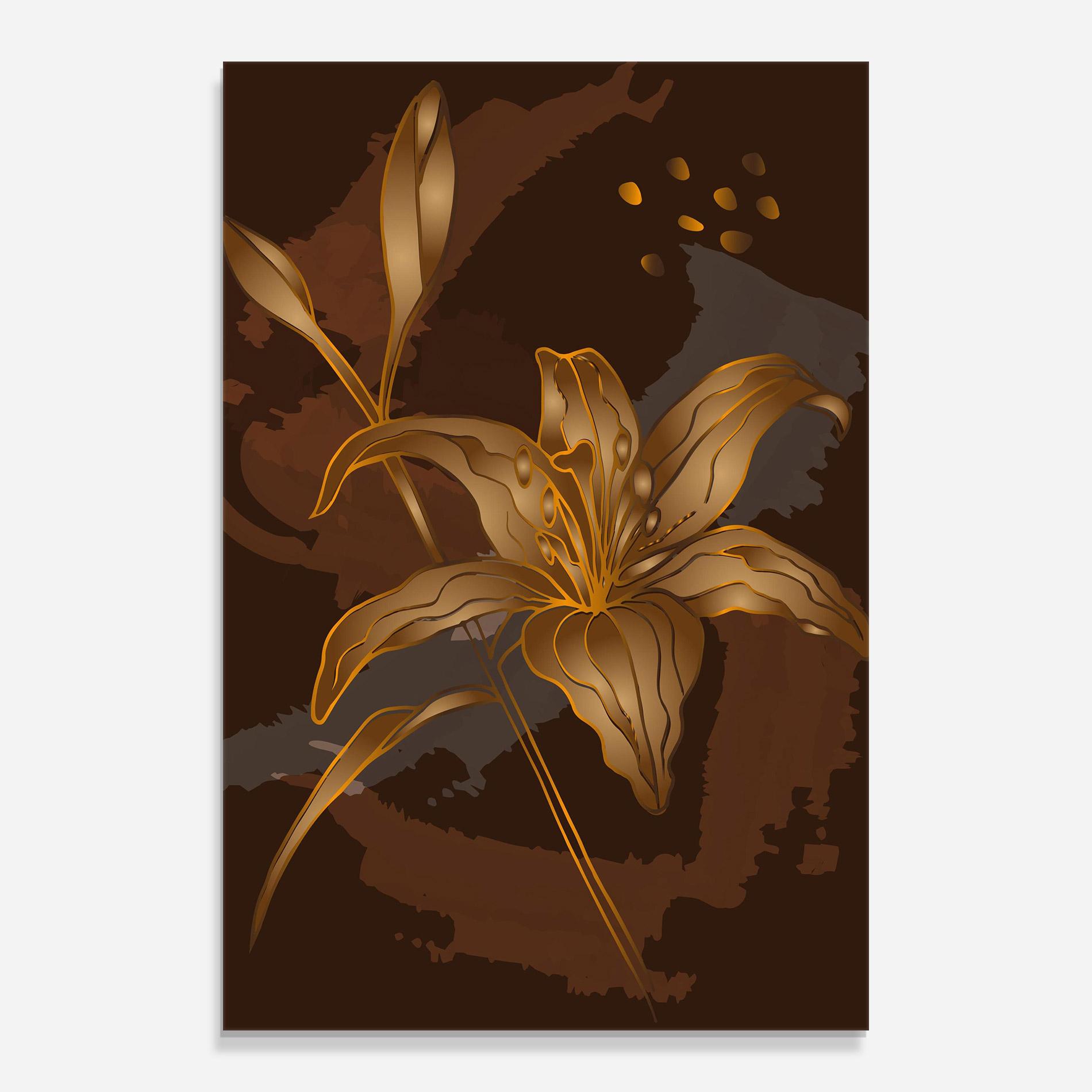 Üvegkép Gold Brown Lily mockup 0