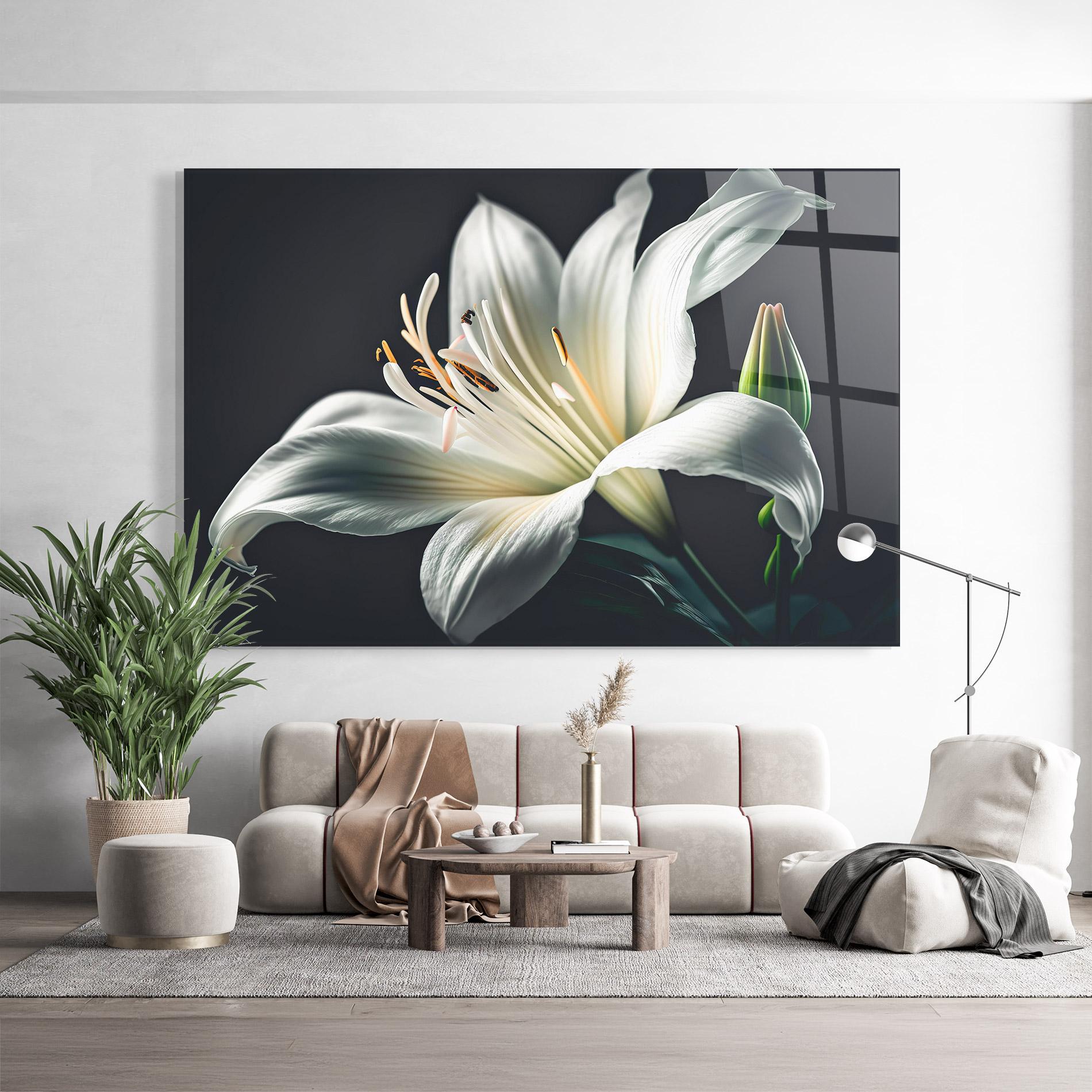 Üvegkép Light Grey Lily mockup 9