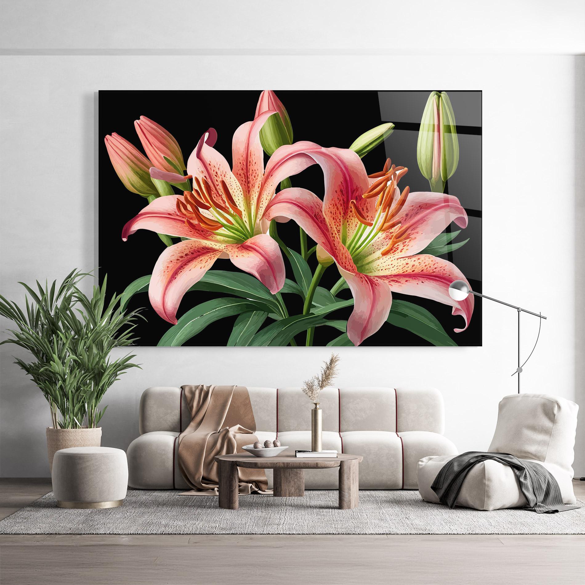 Üvegkép Red Lily Art mockup 9