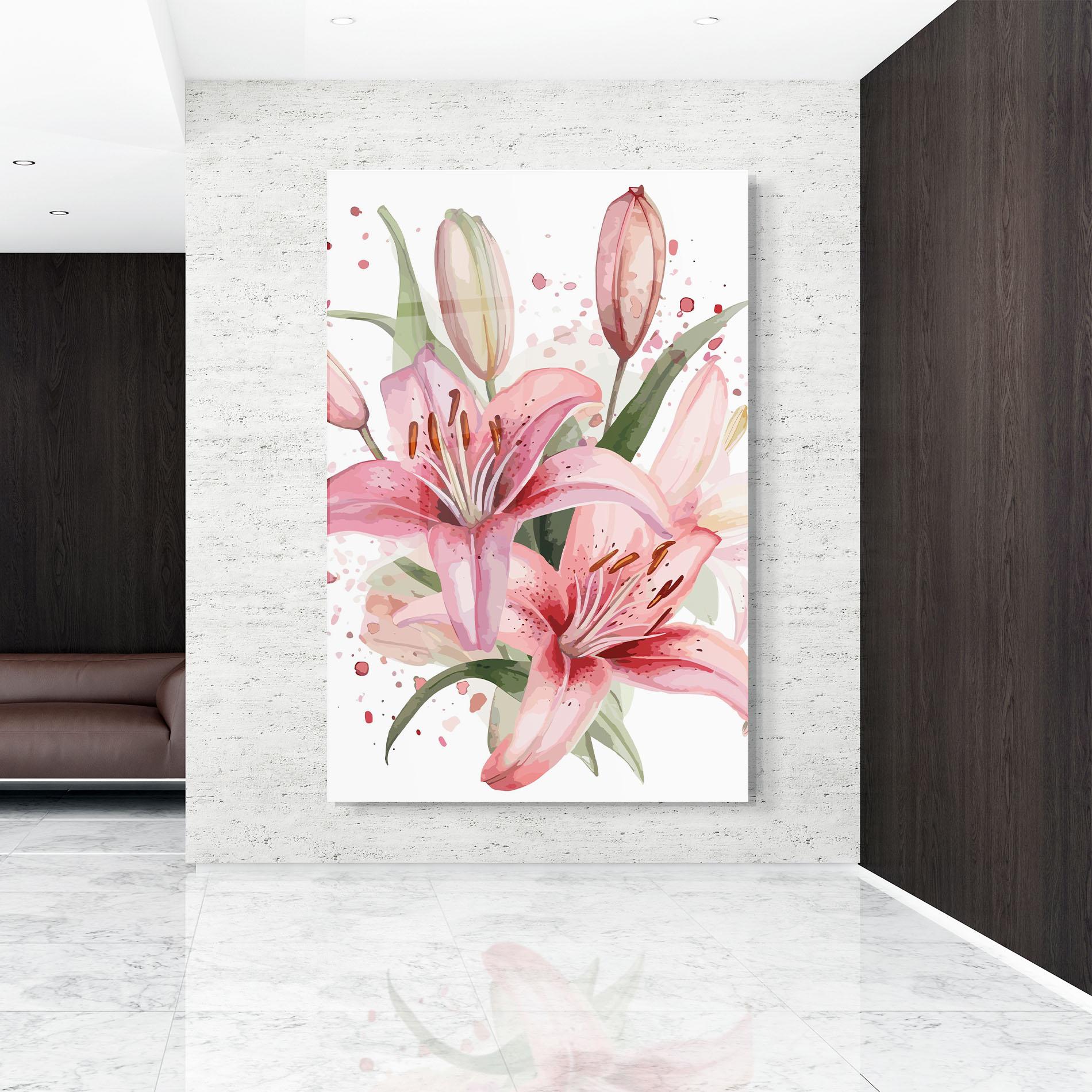 Üvegkép Beautiful Pink Lily mockup 9