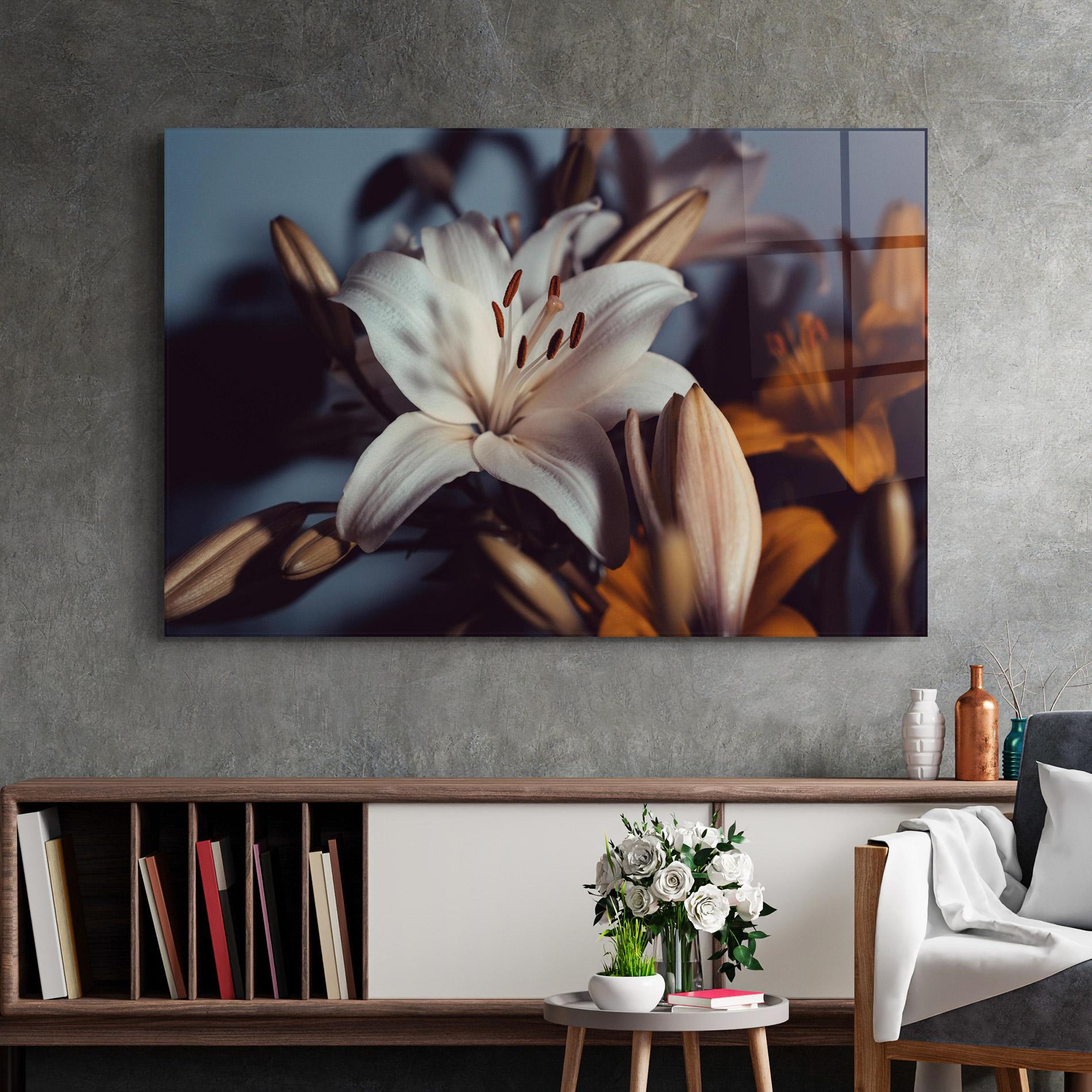 Üvegkép Cream Lily mockup 2